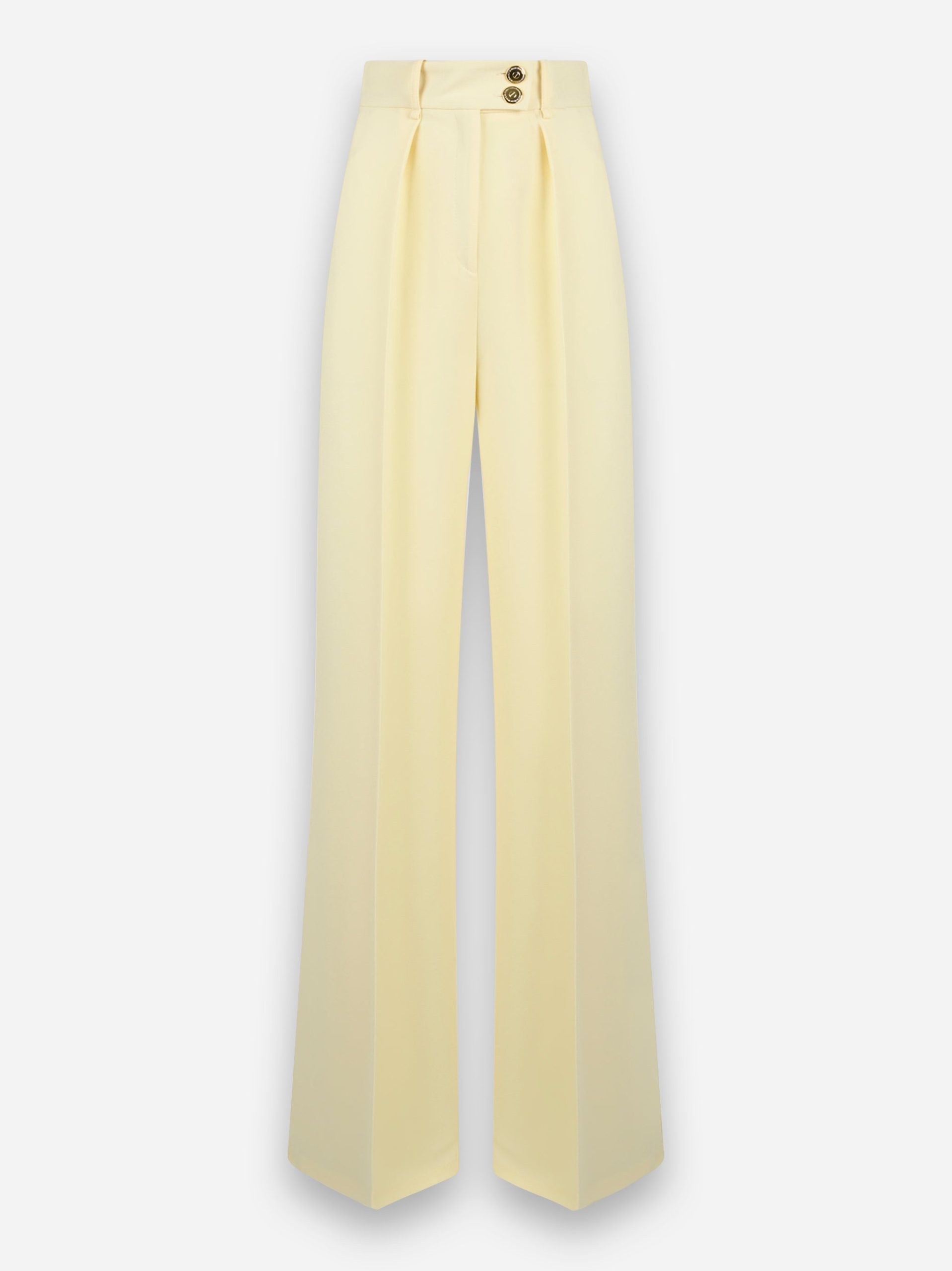 Pantaloni in crepe con bottoni dorati Giallo