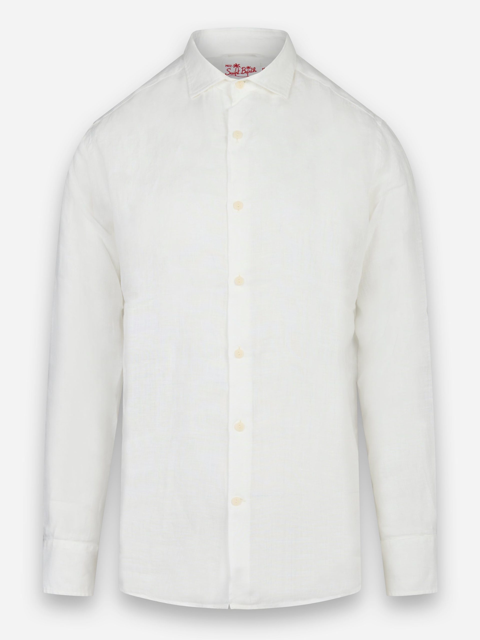 Camicia manica lunga in lino Bianco