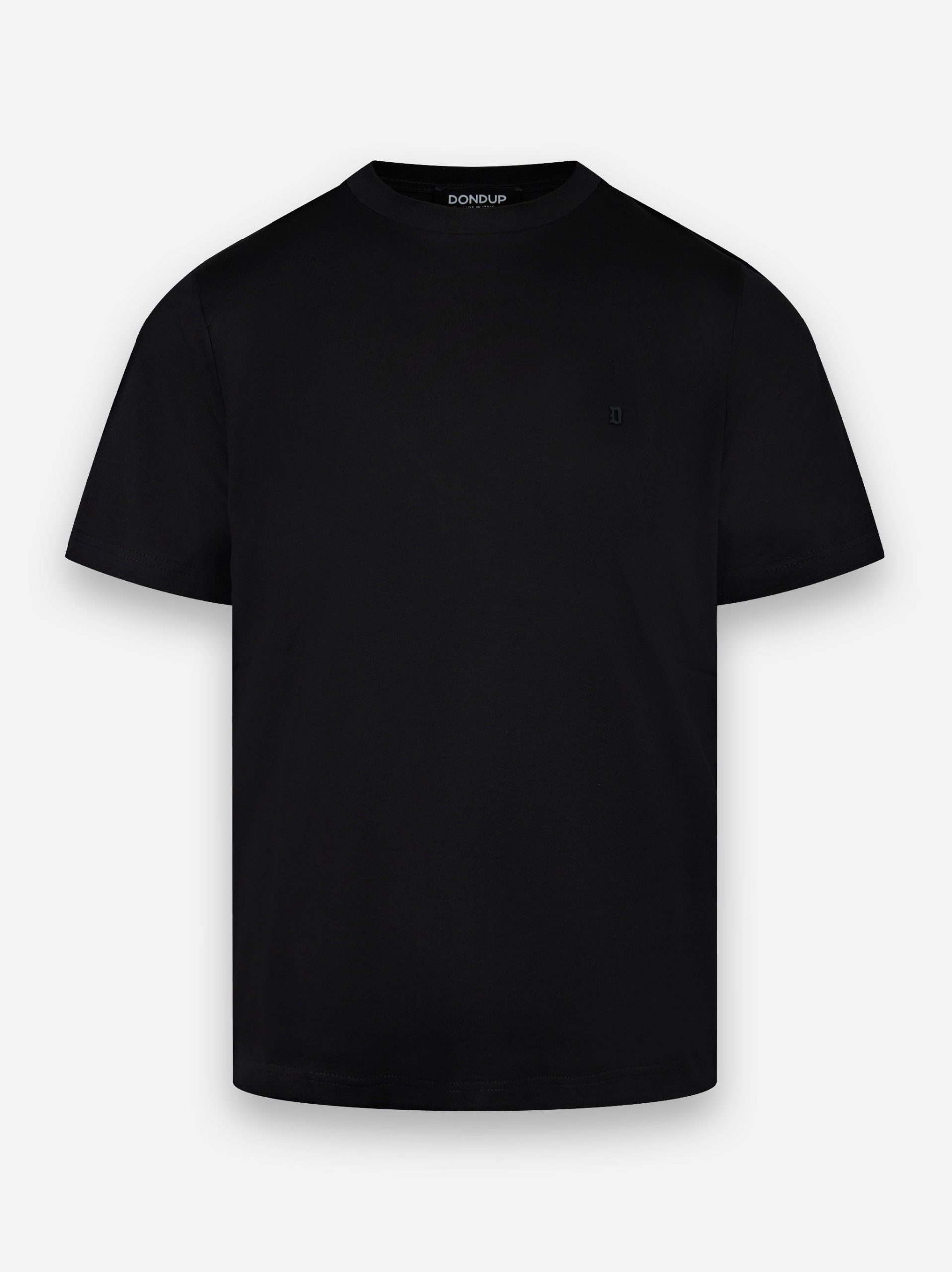 T-shirt manica corta con logo applicato Nero