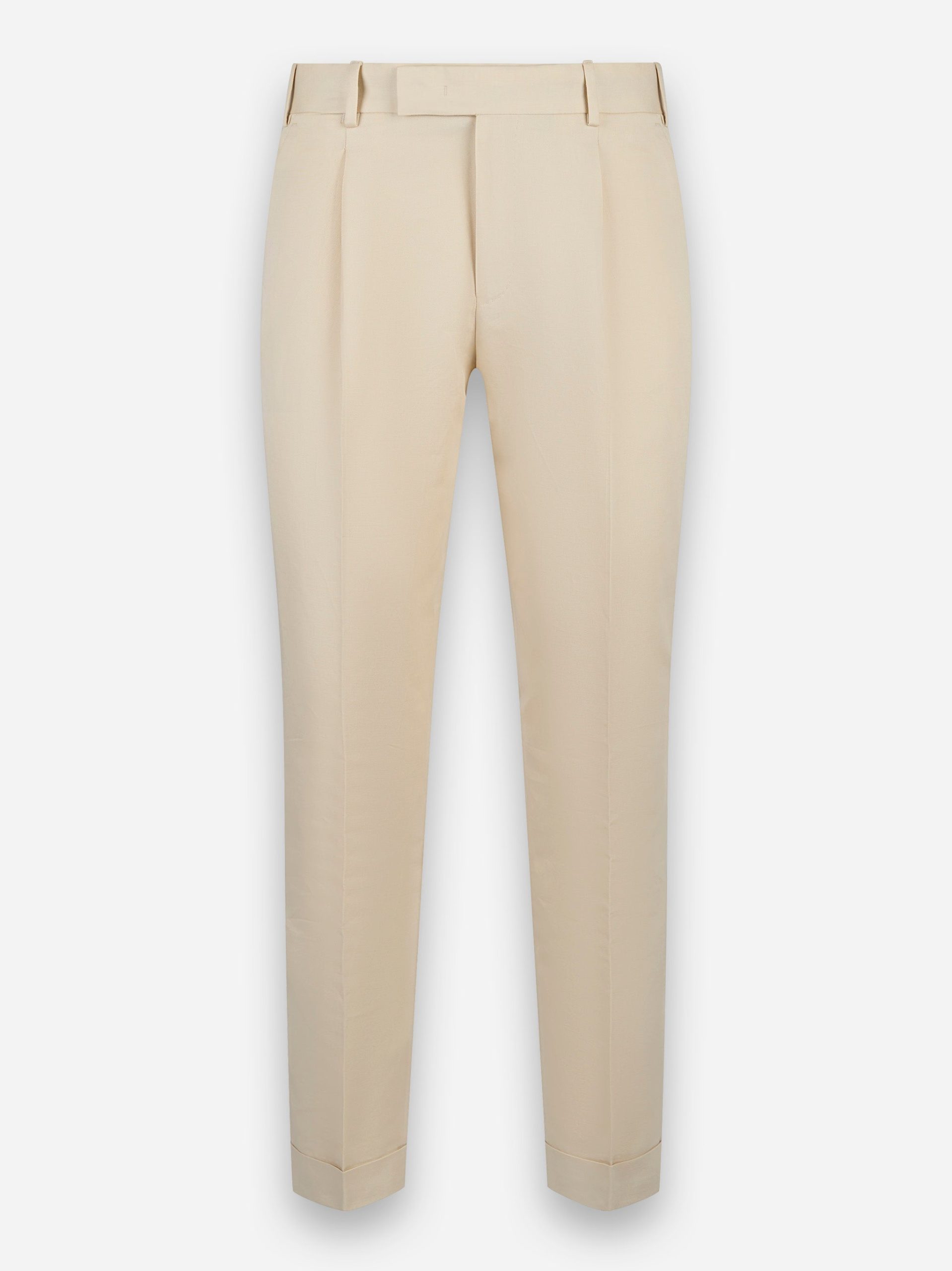 Pantalone Rebel con una pince in lino e cotone Beige