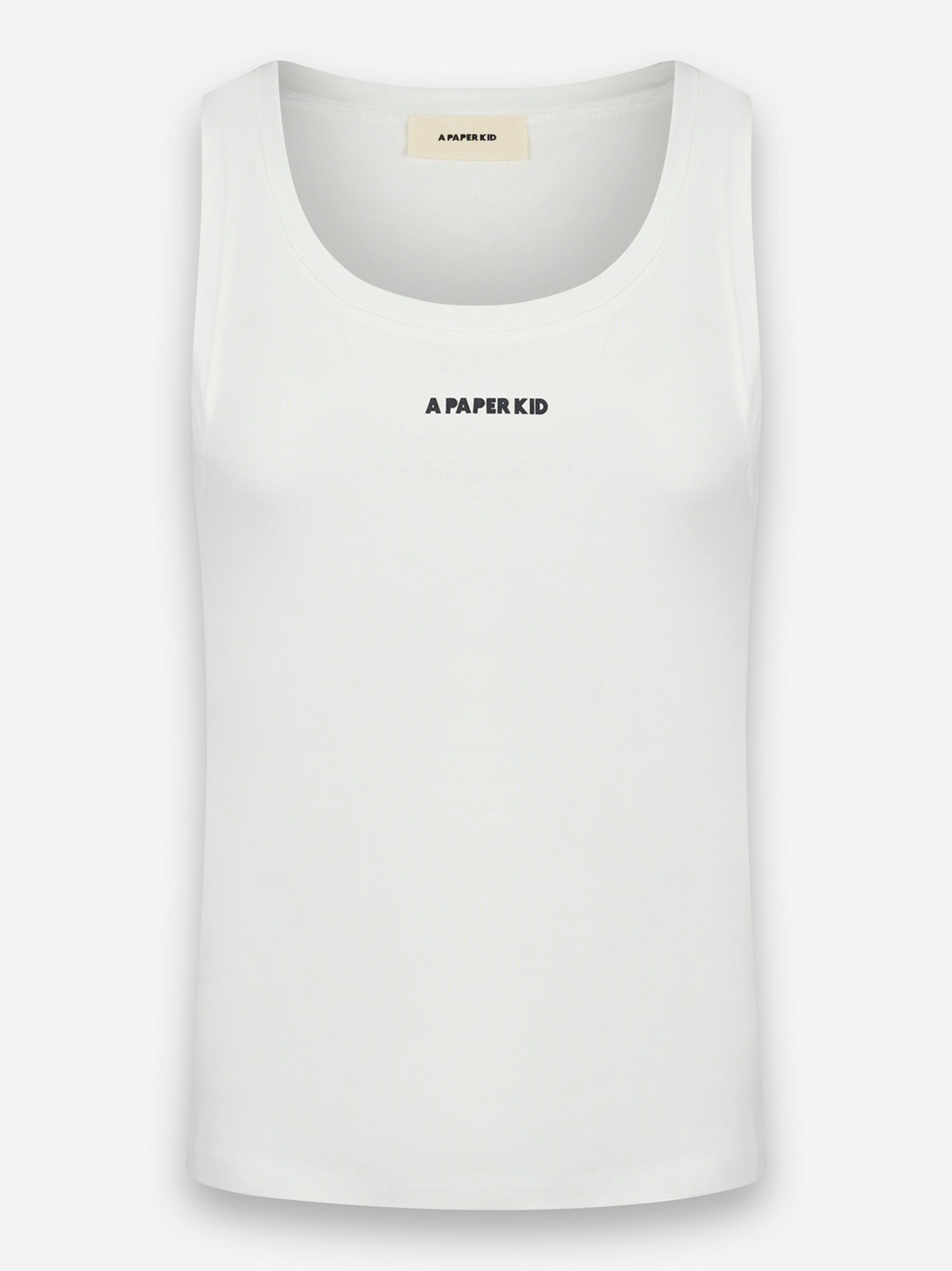 Tank top in cotone con stampa logo Bianco