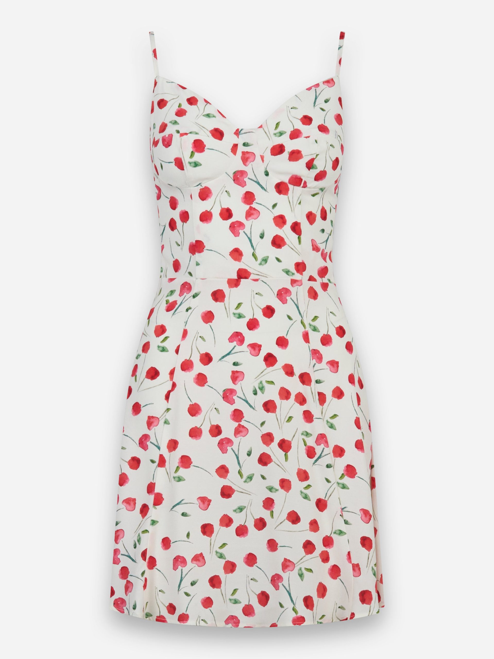 Abito Ariel corto in crepe con coppa preformata e spalline Bianco