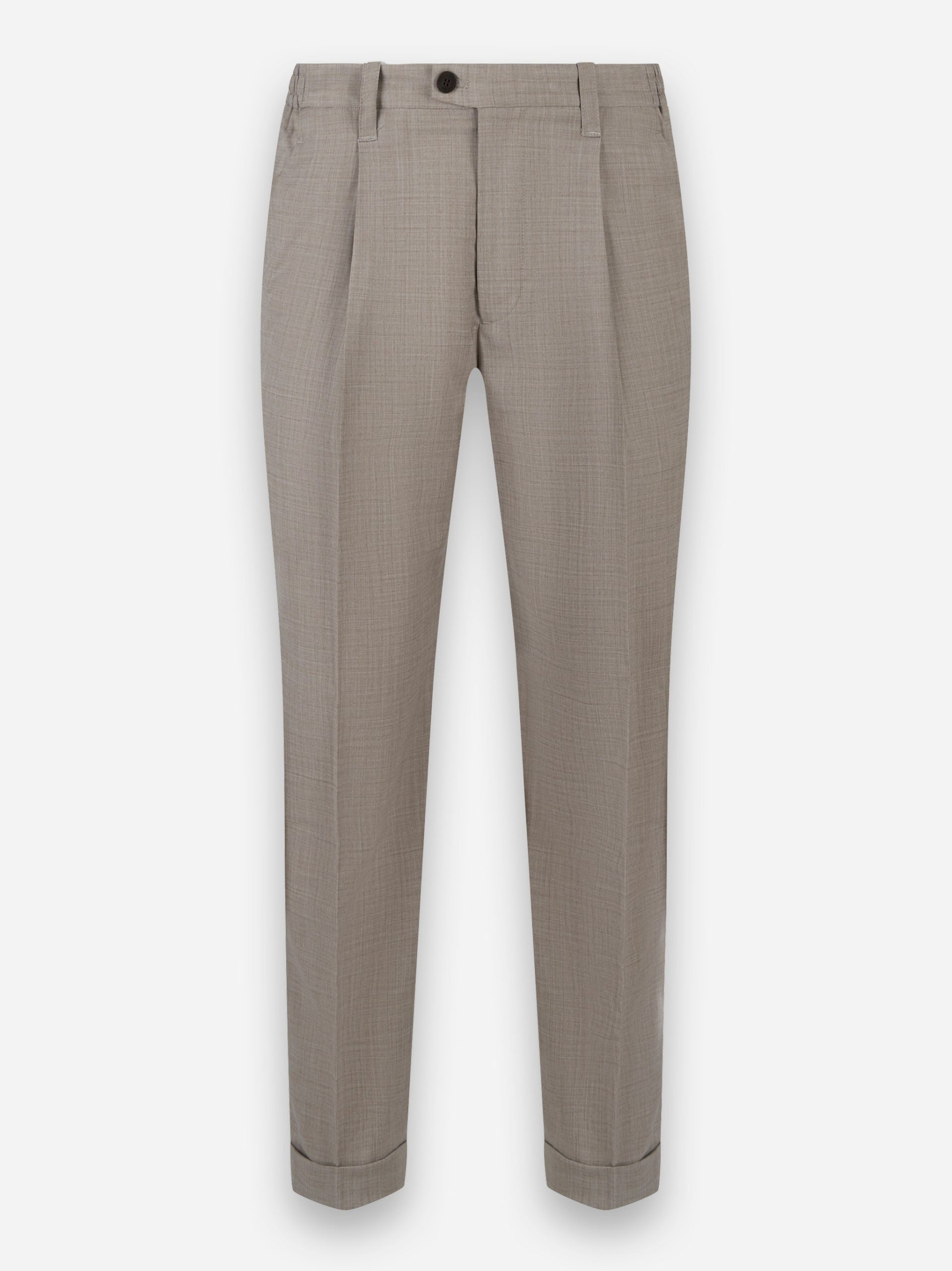 Pantalone con elastico in vita in fresco lana Beige