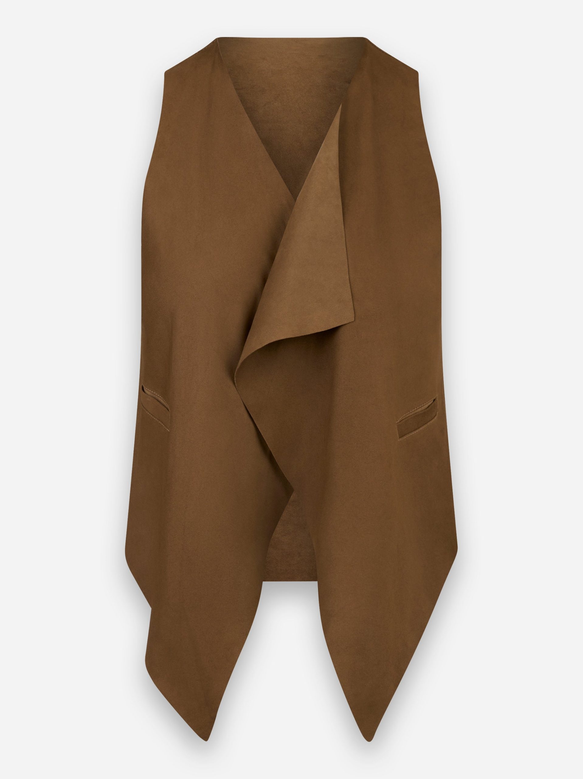 Gilet corto in suede Marrone