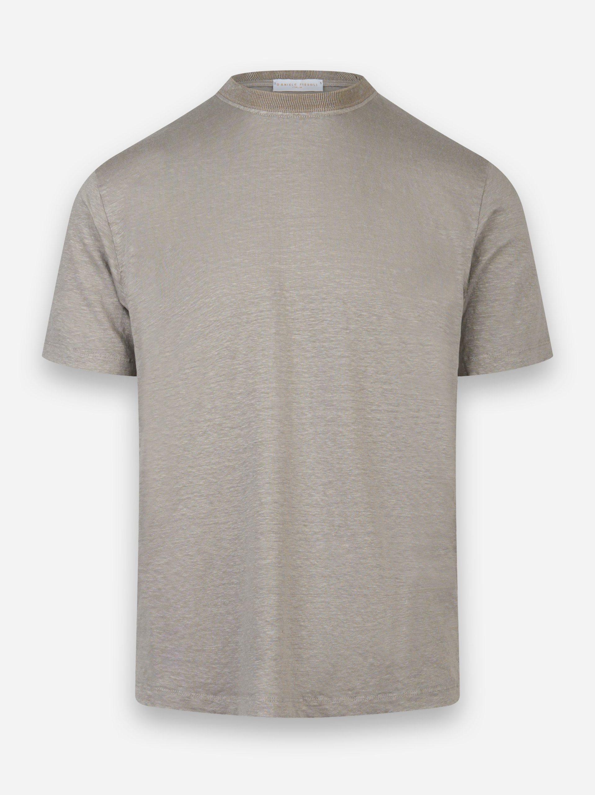 T-shirt manica corta in lino Beige