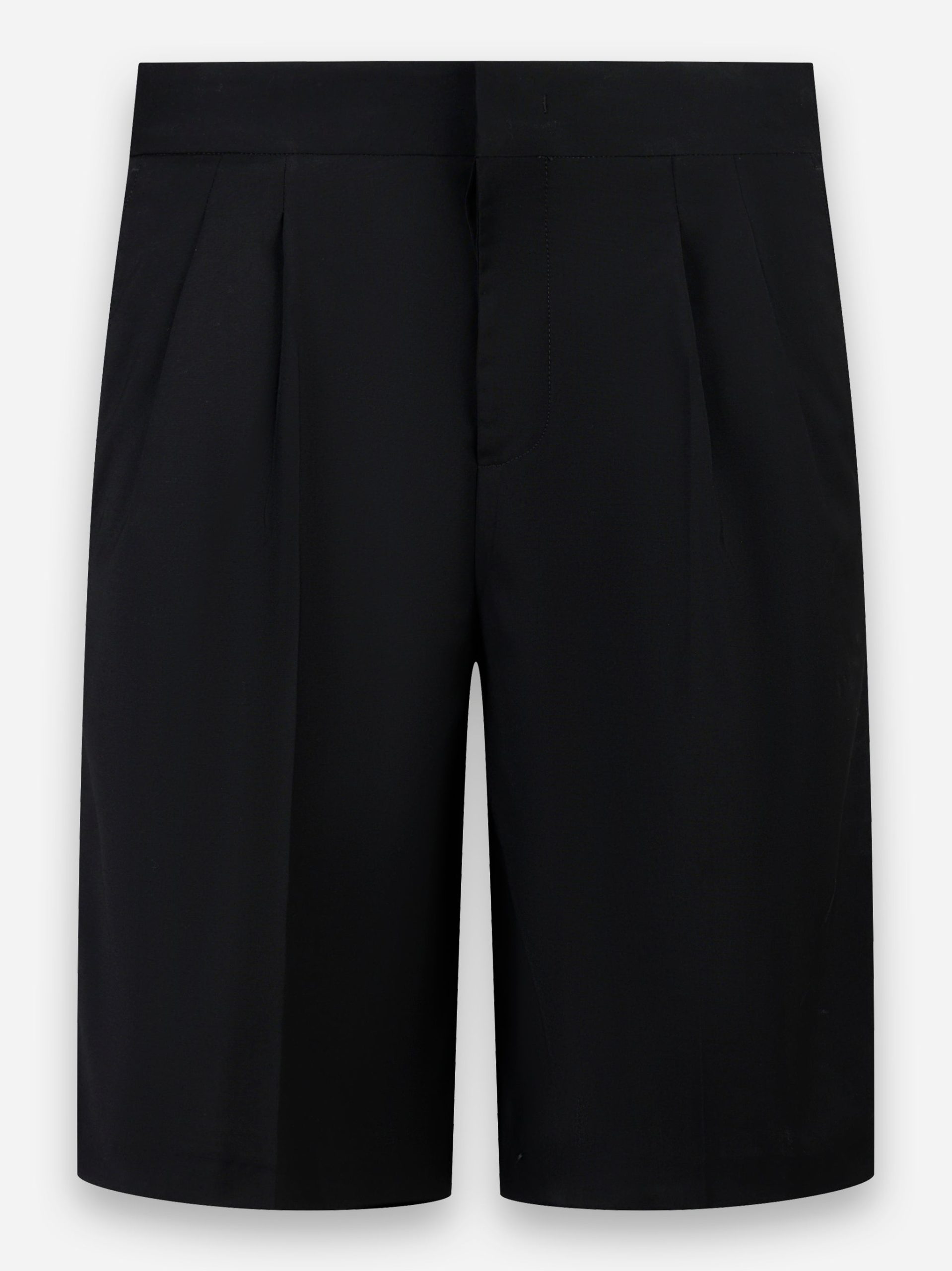 Shorts loose in lana Nero