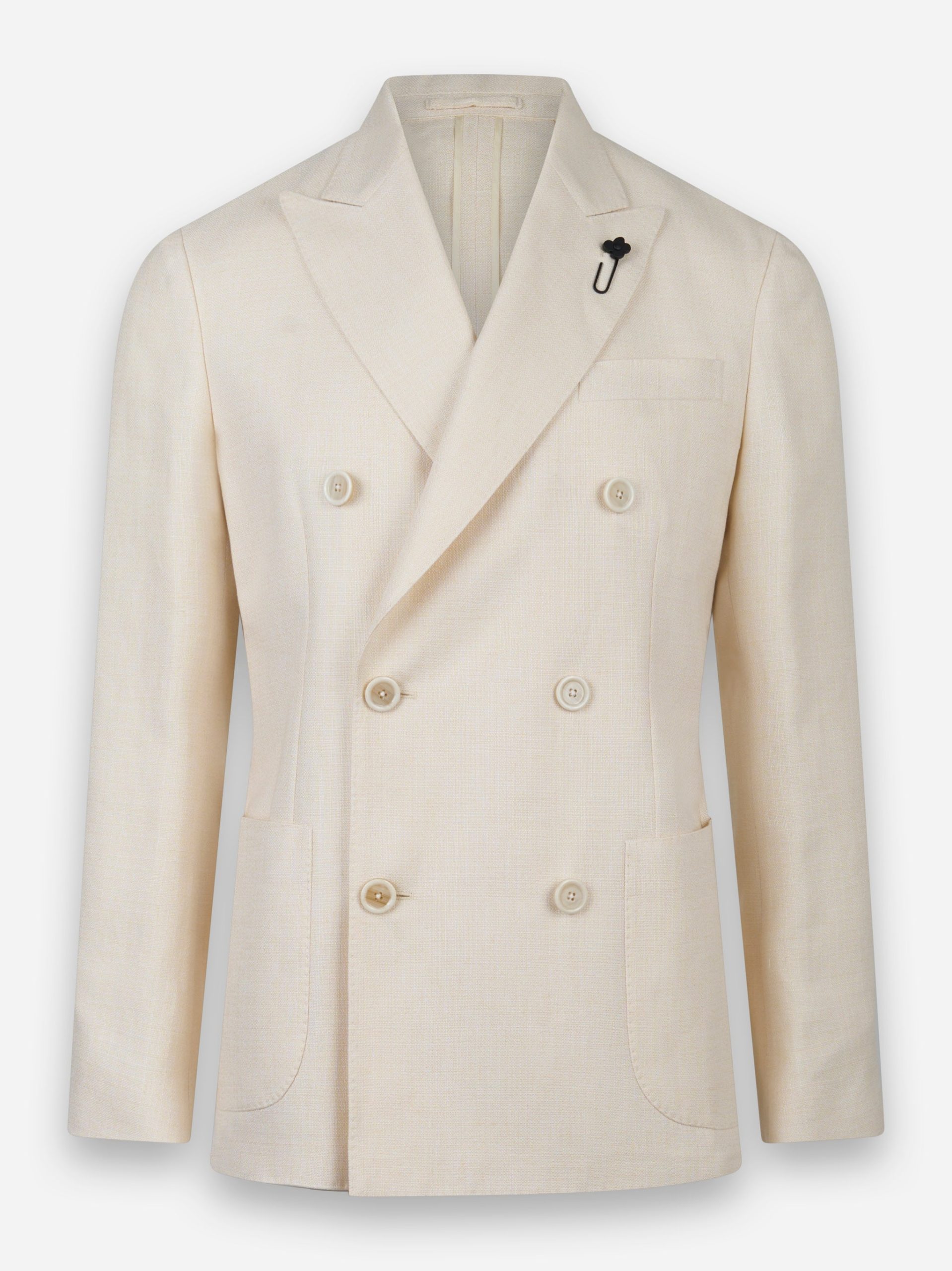Blazer DOPPIOPETTO in cotone e lino con tasche a toppa Beige