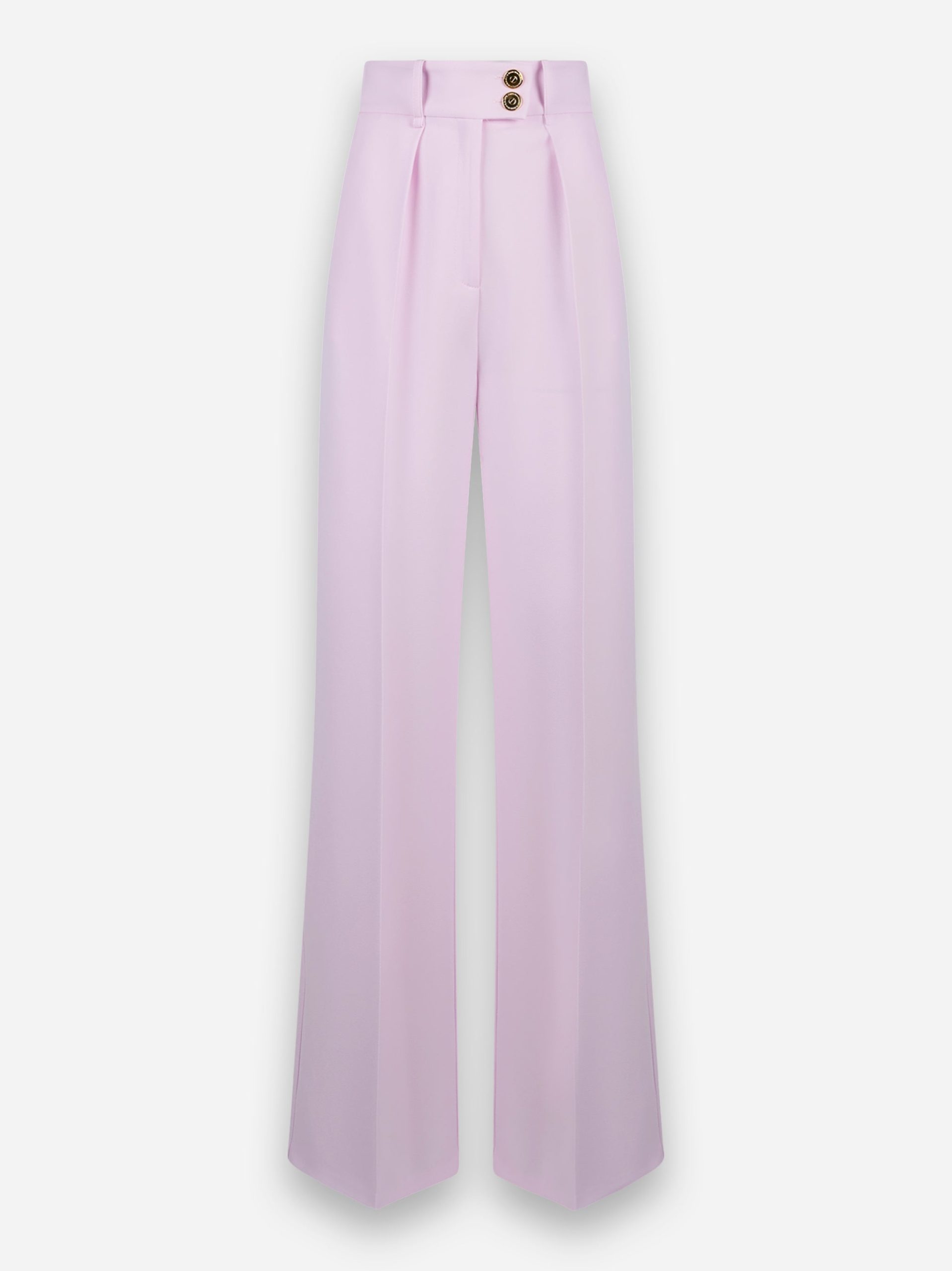 Pantaloni in crepe con bottoni dorati Rosa