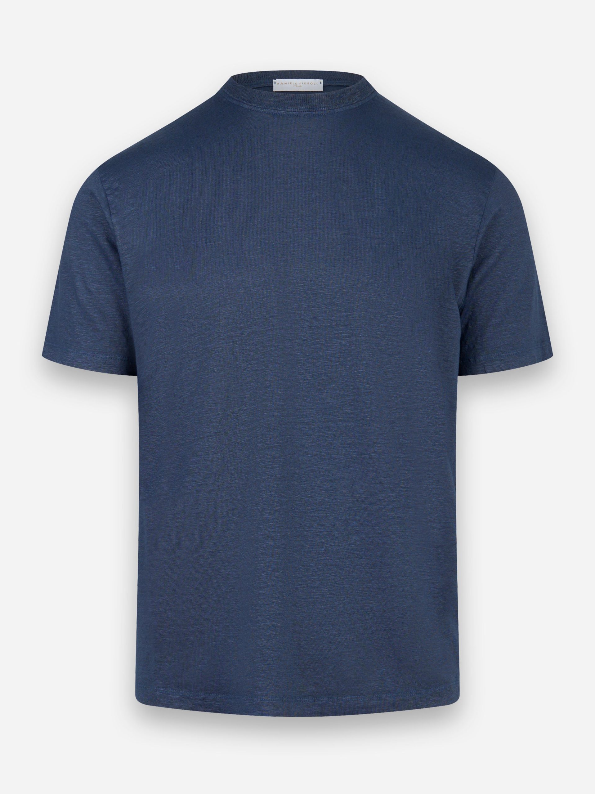 T-shirt manica corta in lino Blu