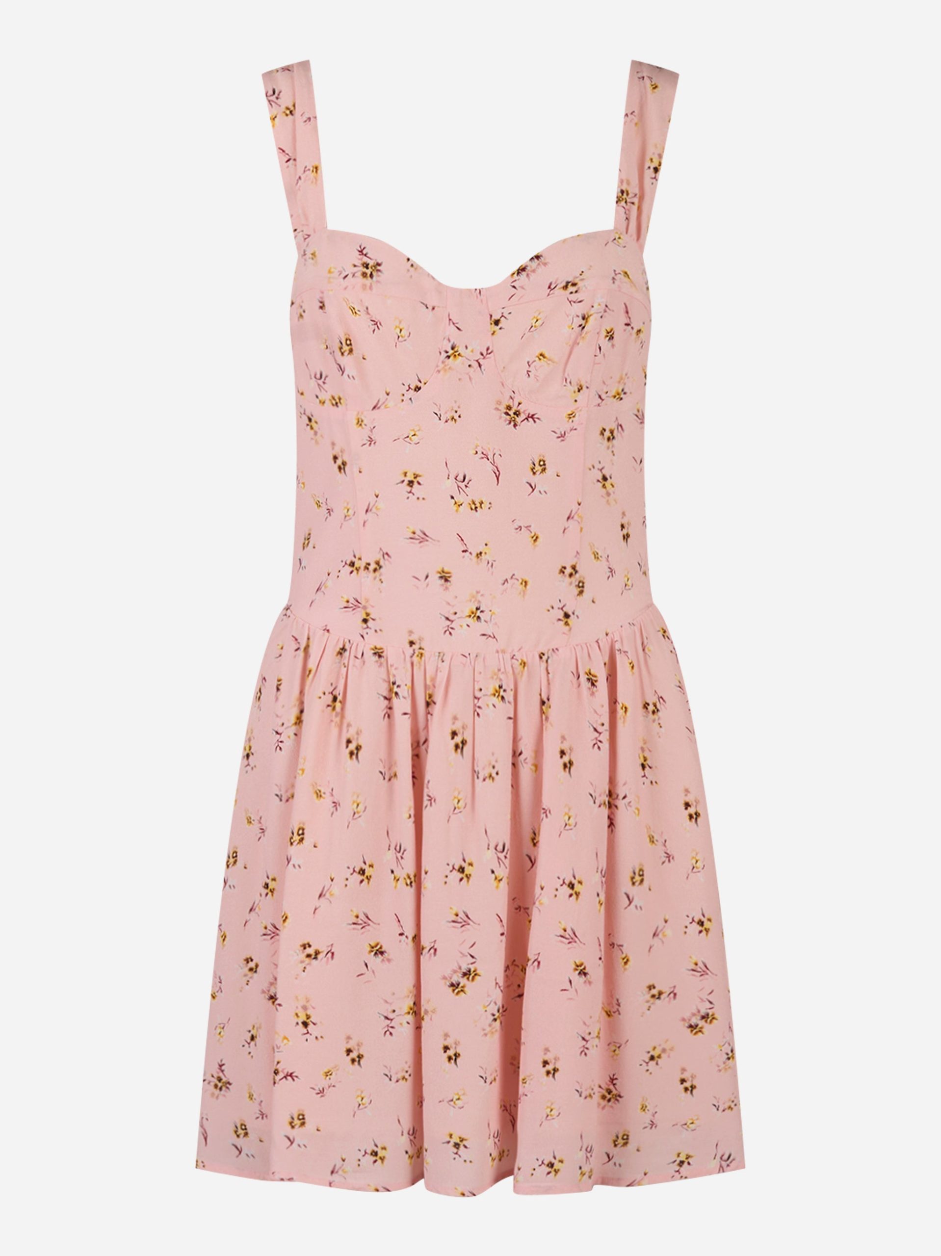 Abito Claire corto in crepe con scollo a cuore Rosa