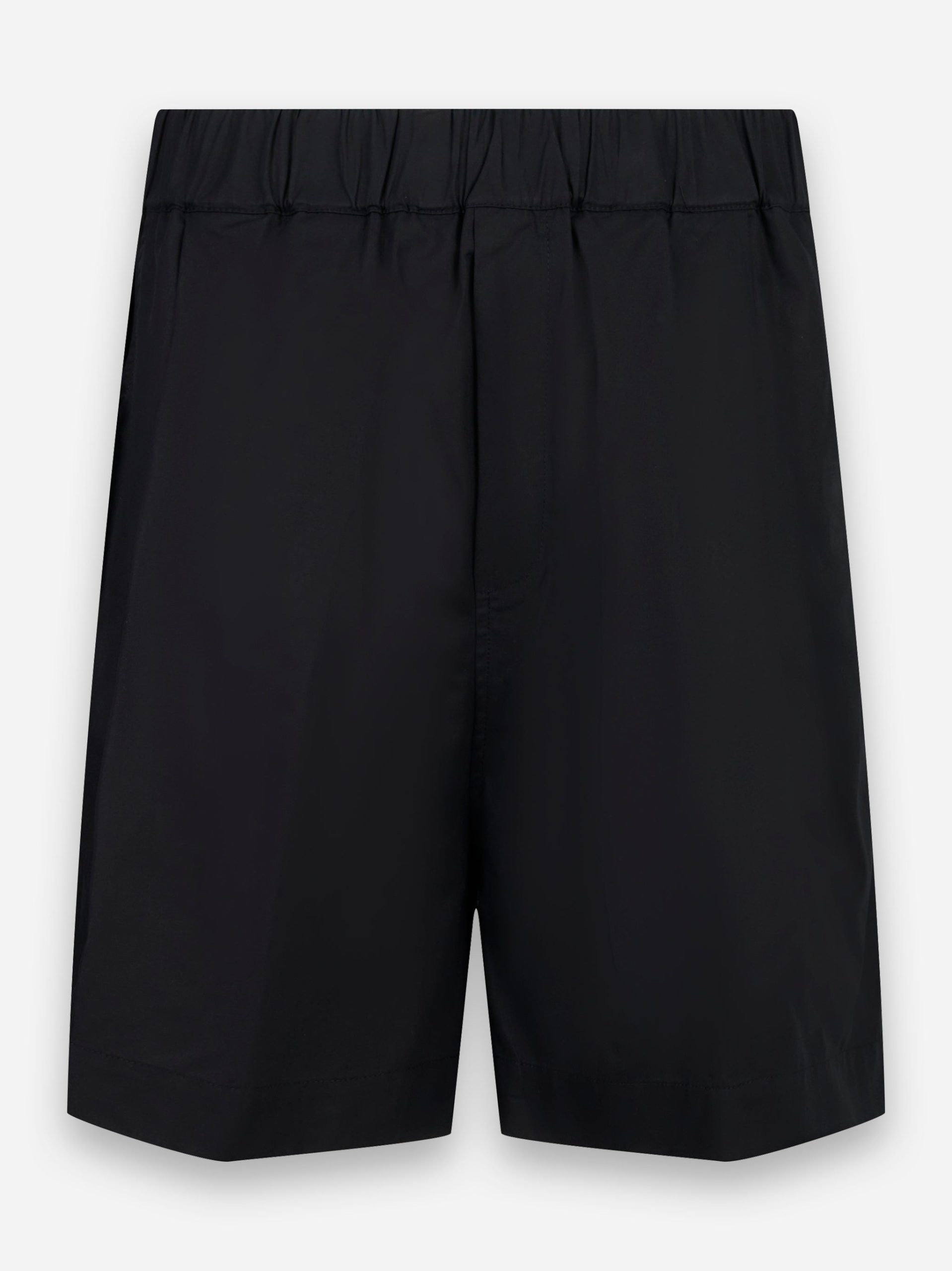 Shorts loose in popeline di cotone Nero