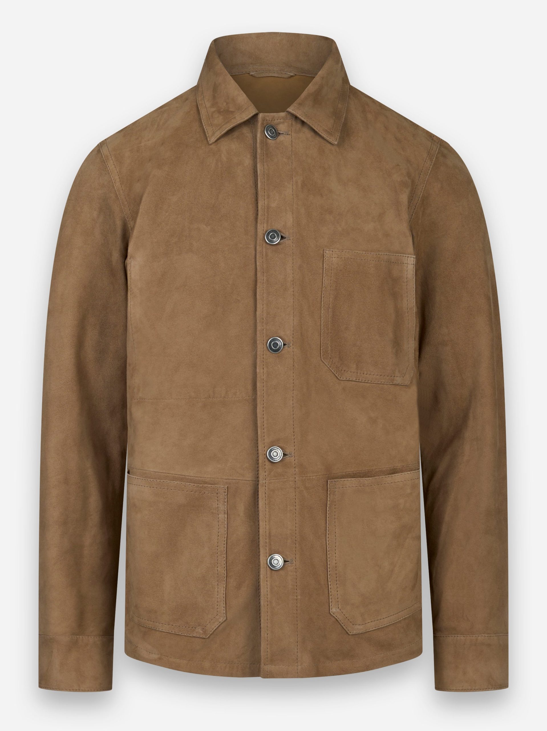 Work shirt in suede Marrone