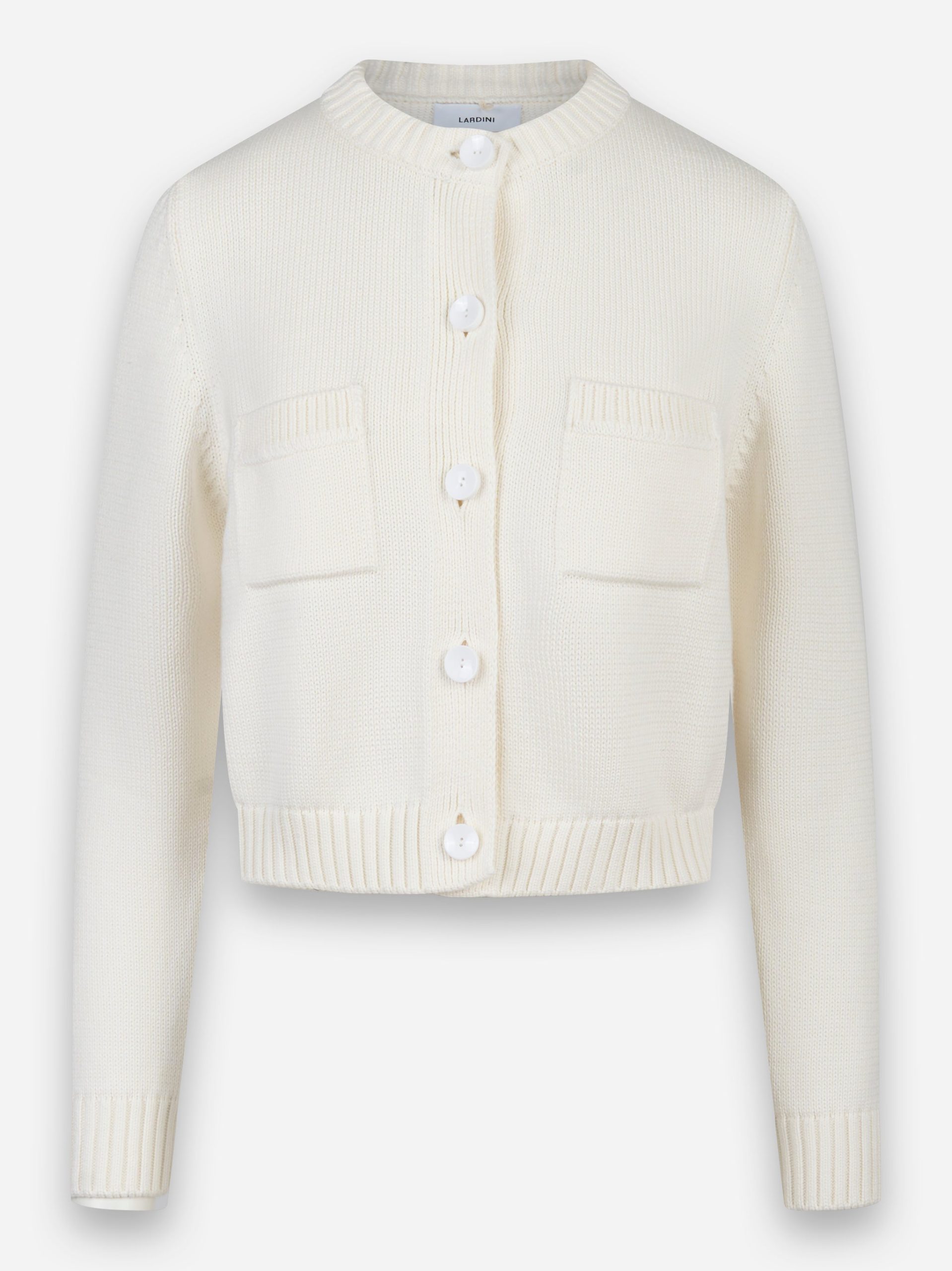 Cardingan corto in cotone Bianco