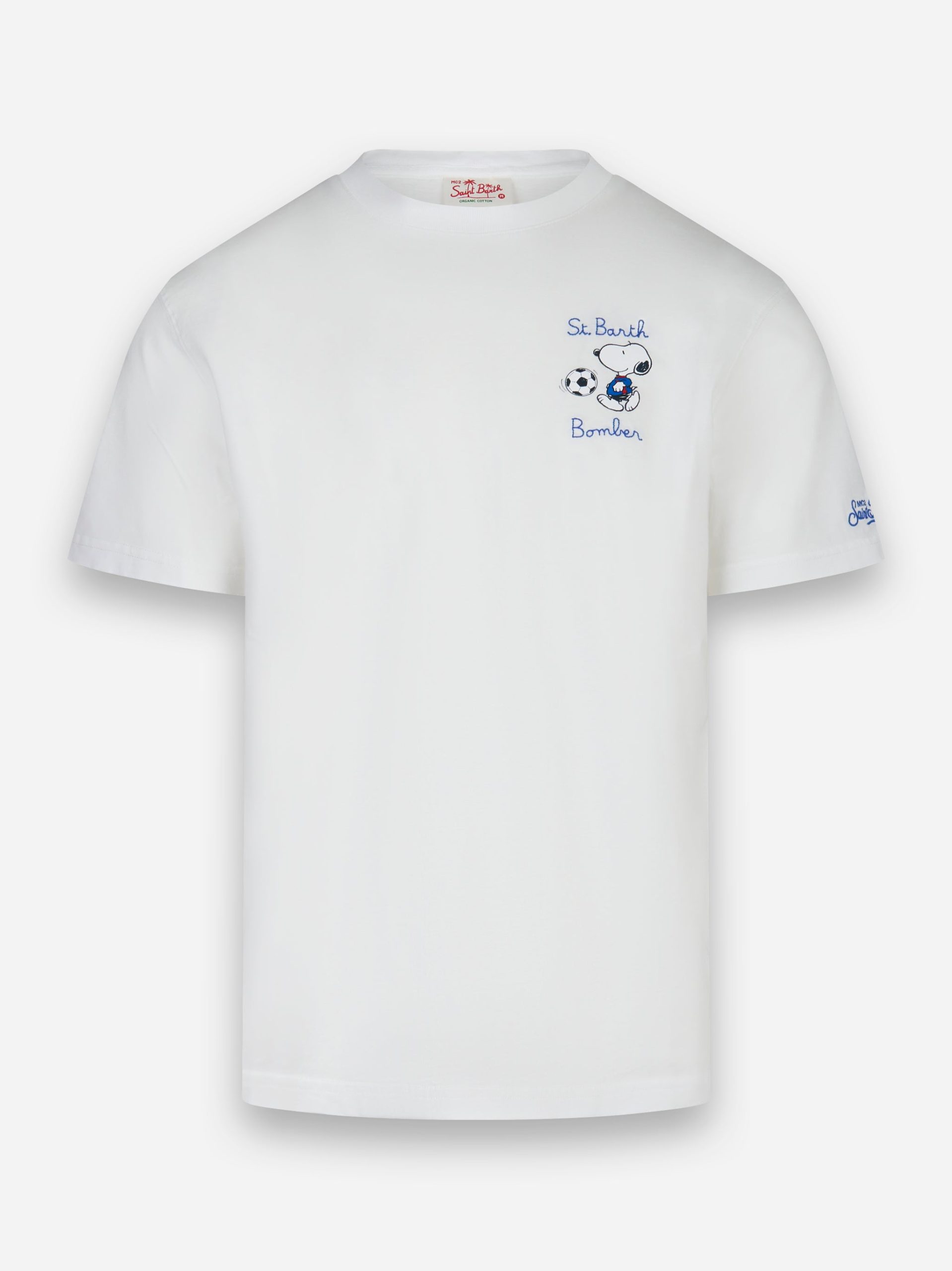 T-shirt manica corta con ricamo St. Barth Bomber Bianco