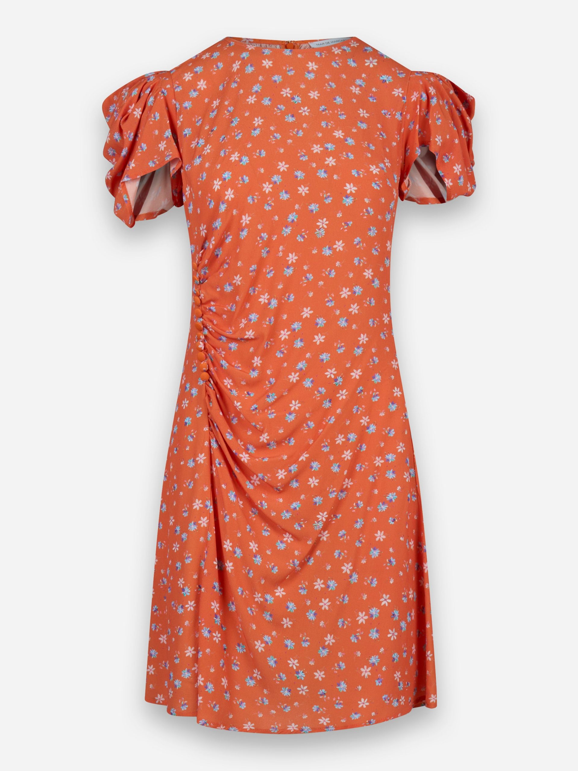 Abito Karin con drappeggio e bottoncini Arancione