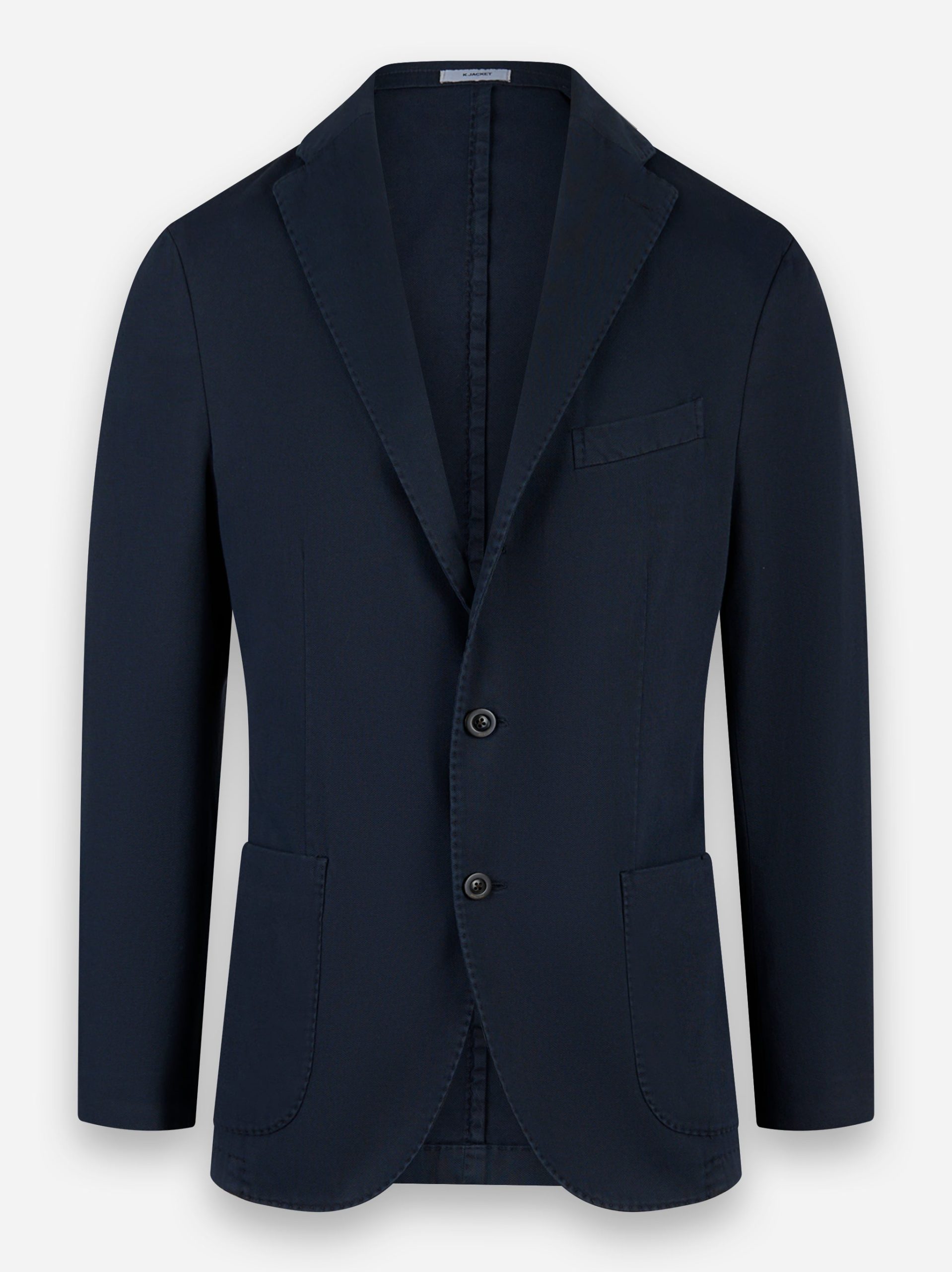 Blazer in cotone con tasche a toppa Blu