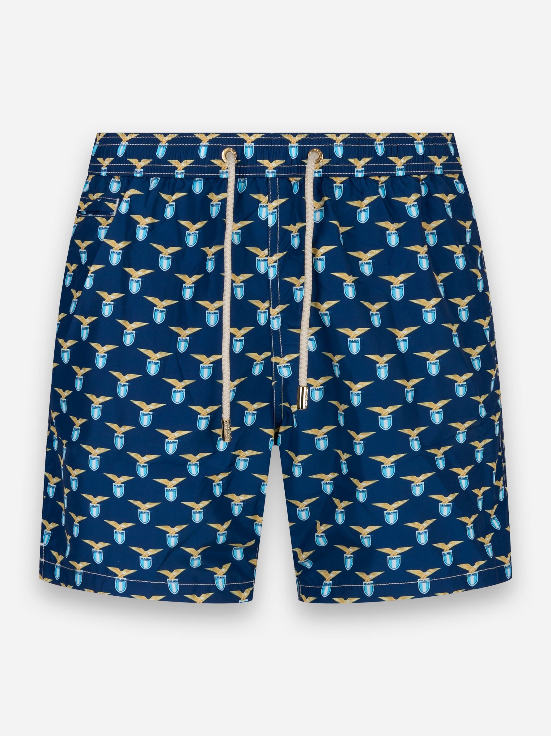 Costume da bagno in tessuto leggero con stampa logo Lazio Blu