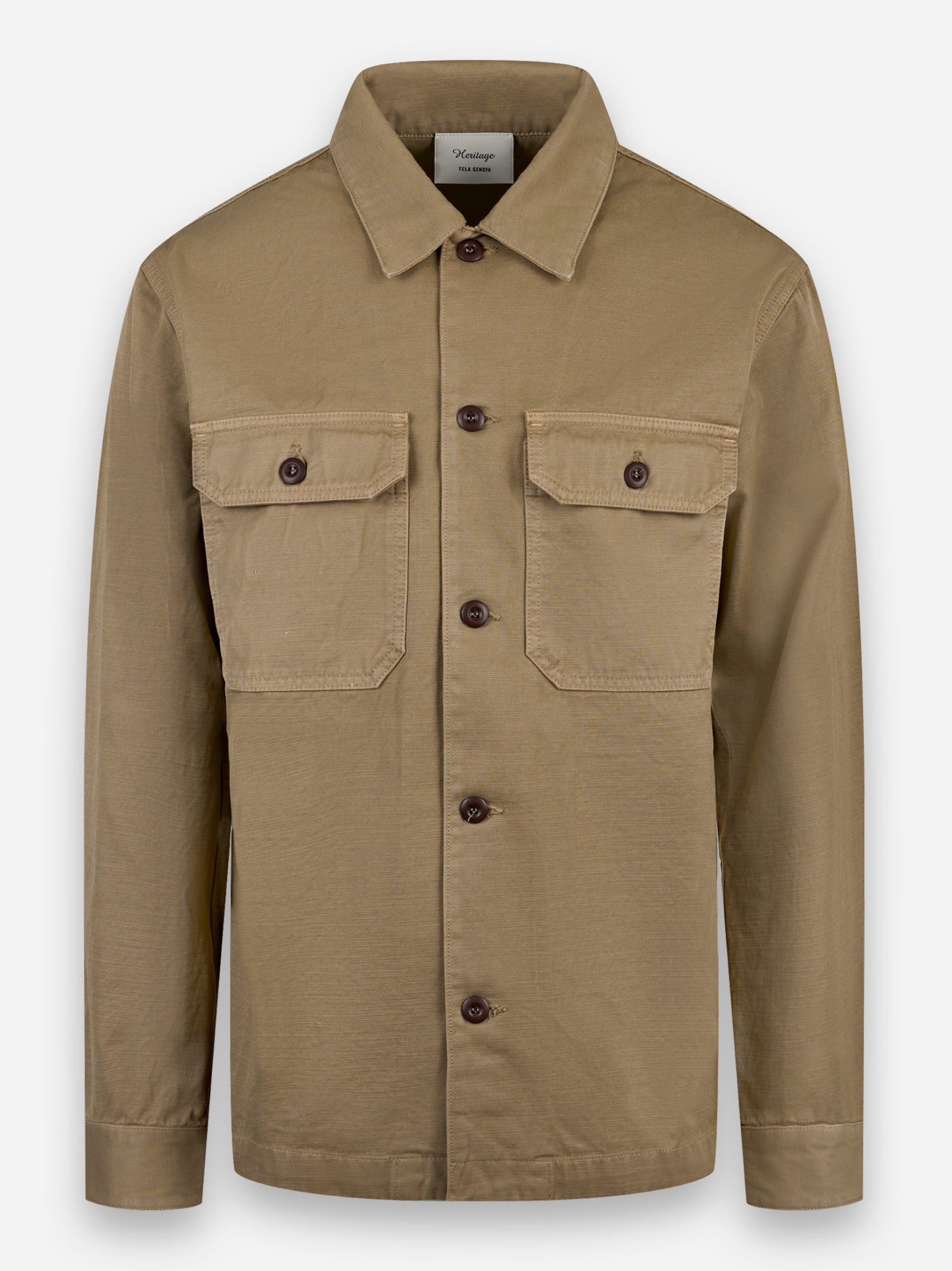 Over jacket in cotone Marrone