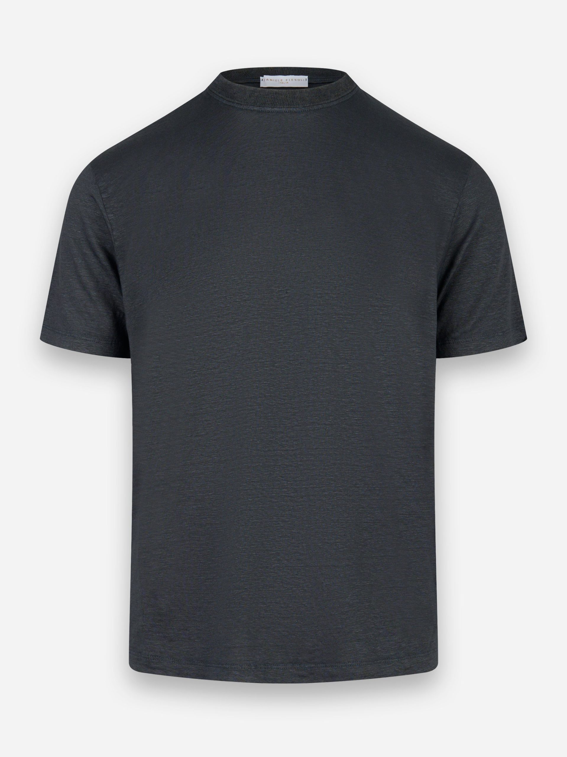 T-shirt manica corta in lino Nero