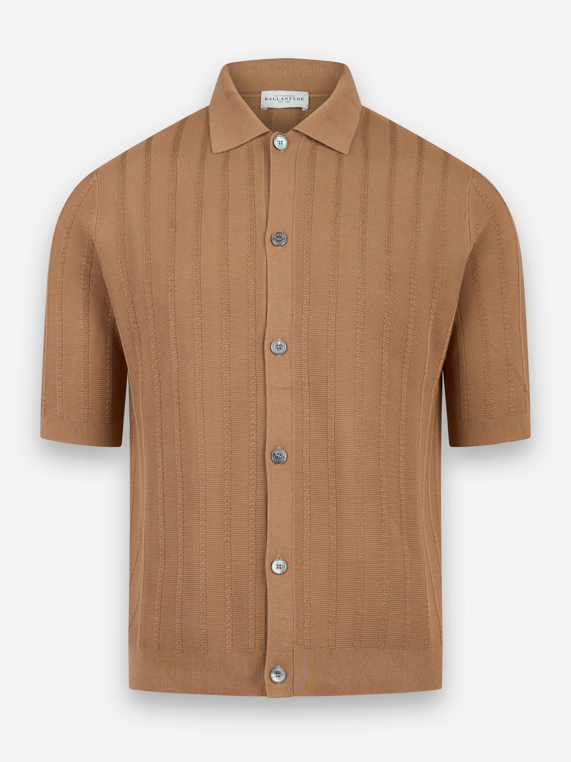 Polo camicia in cotone Marrone