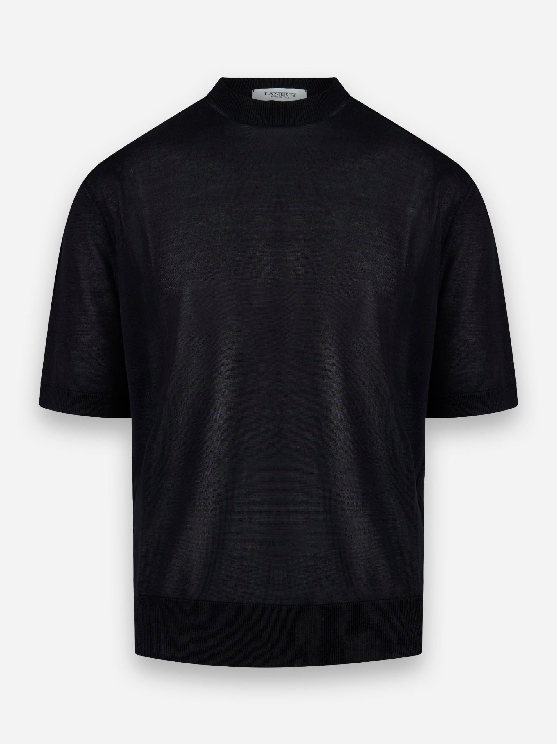 T-shirt manica corta in viscosa Nero