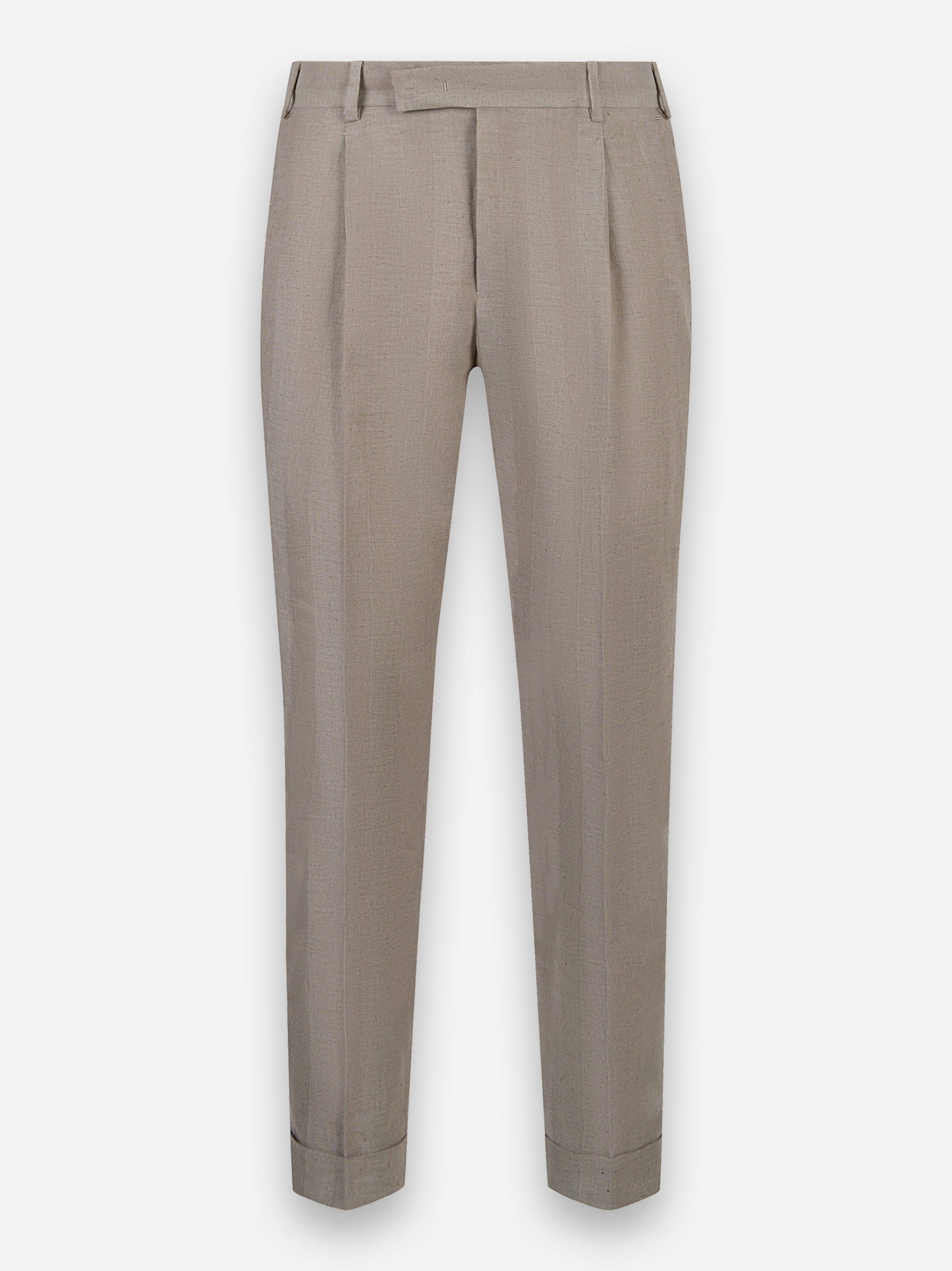 Pantalone Rebel con una pince in lino e cotone Beige