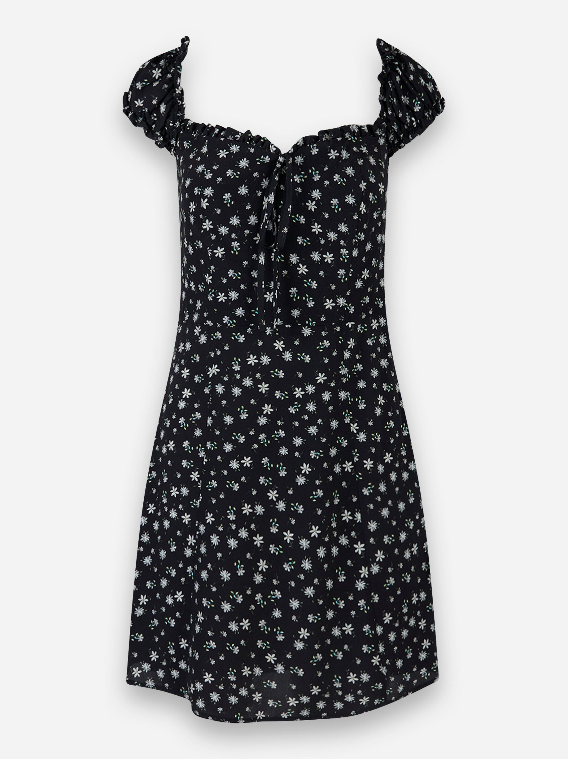 Abito Audrey corto in crepe con scollo a cuore Nero