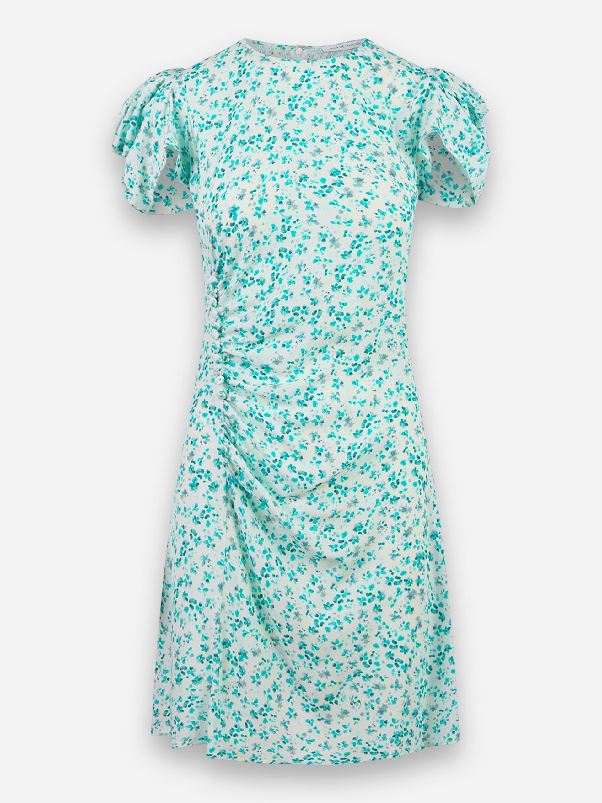 Abito Karin con drappeggio e bottoncini Verde