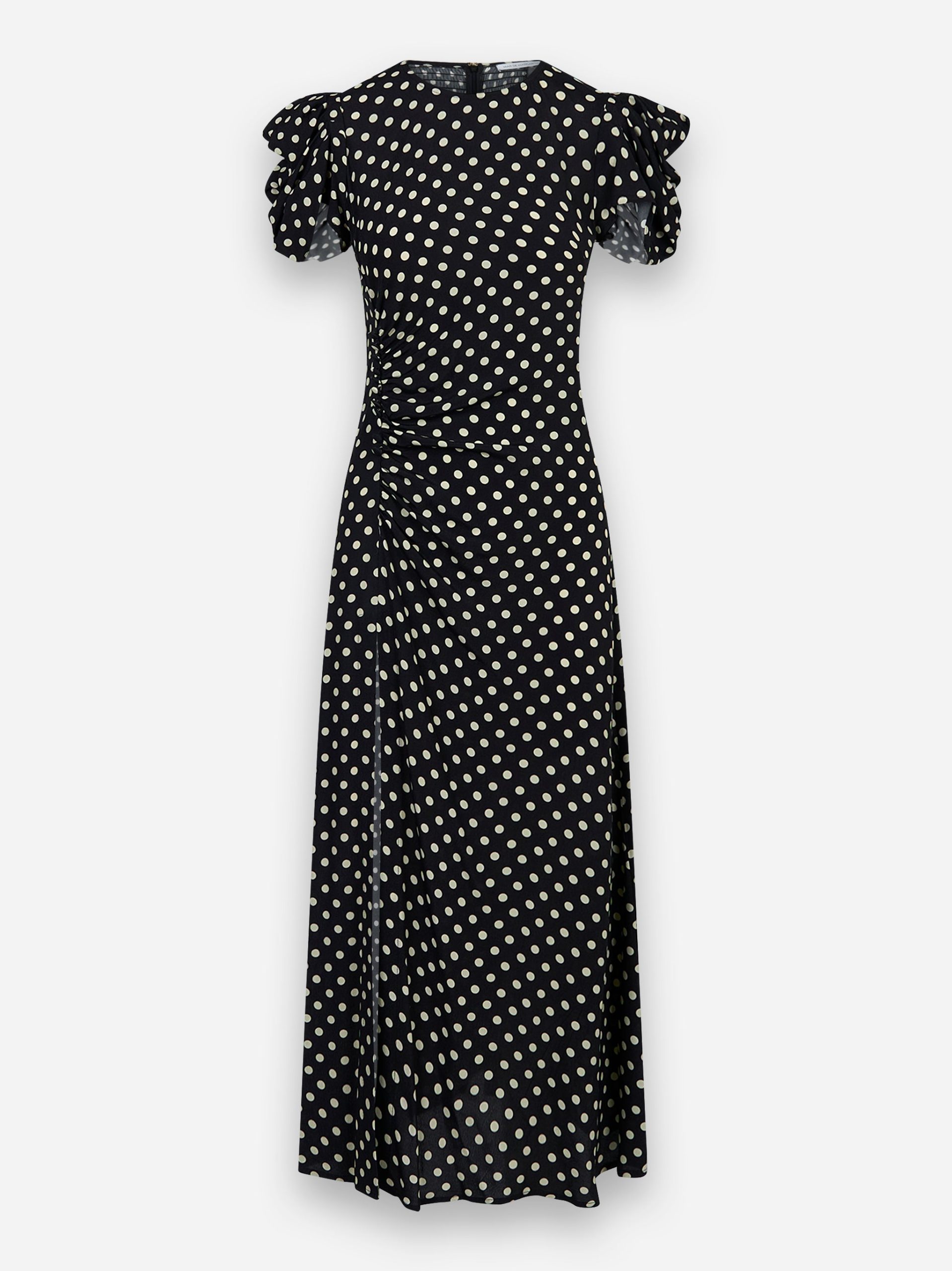 Abito Kristel in crepe con drappeggio e bottoncini lunghi Nero