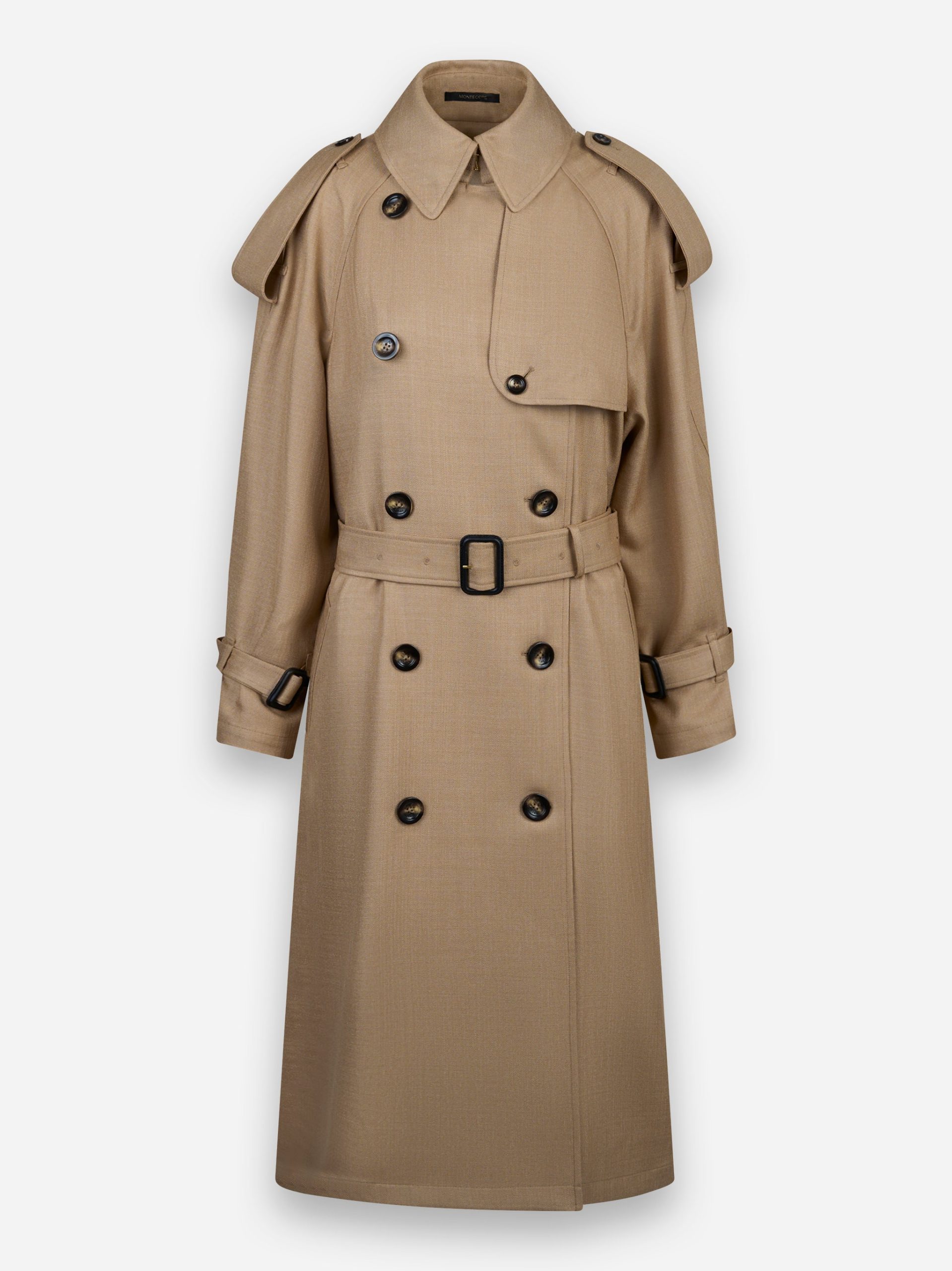 Trench oversize in cotone e lino Beige