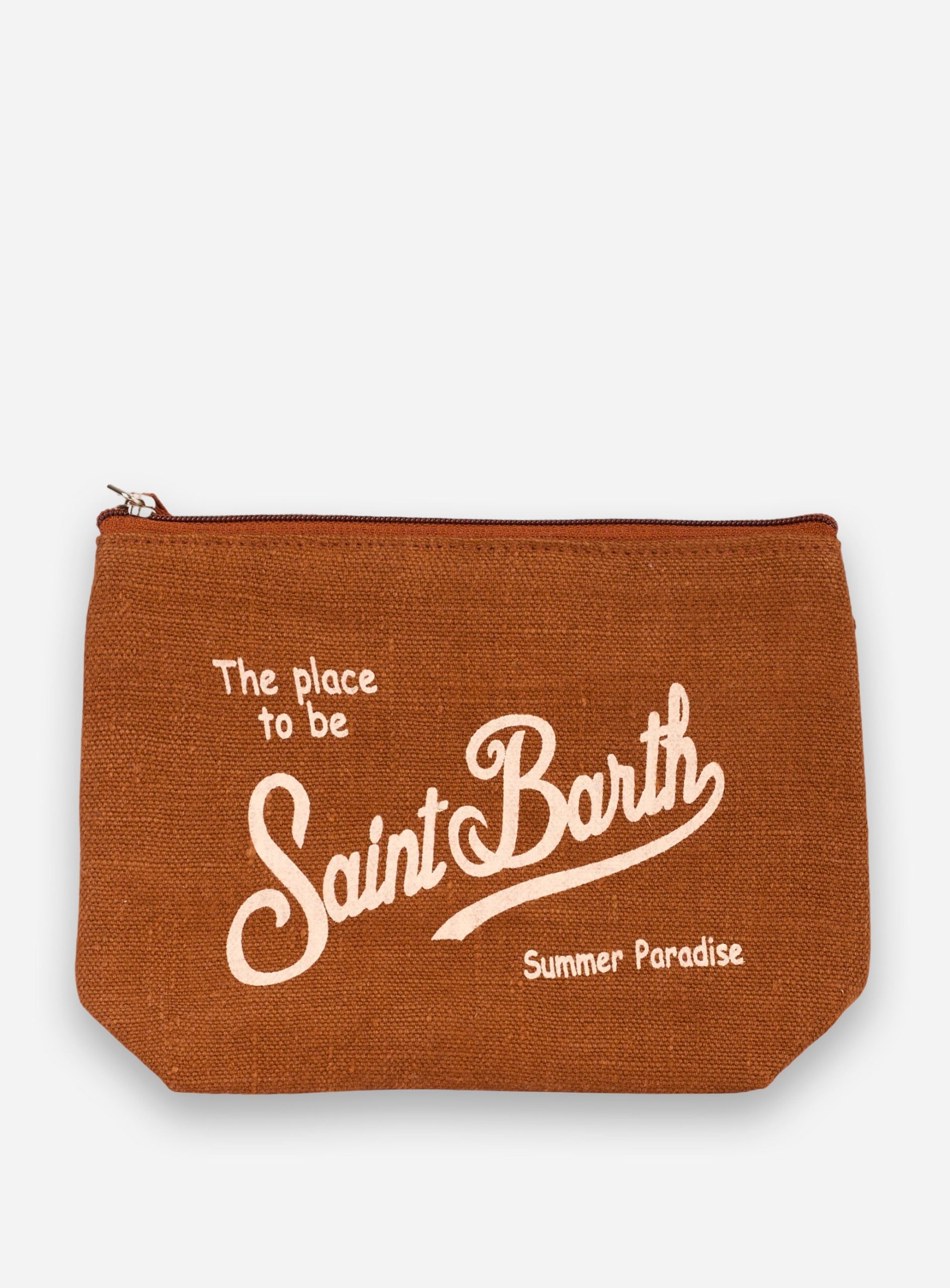 Pochette Aline in linno Marrone