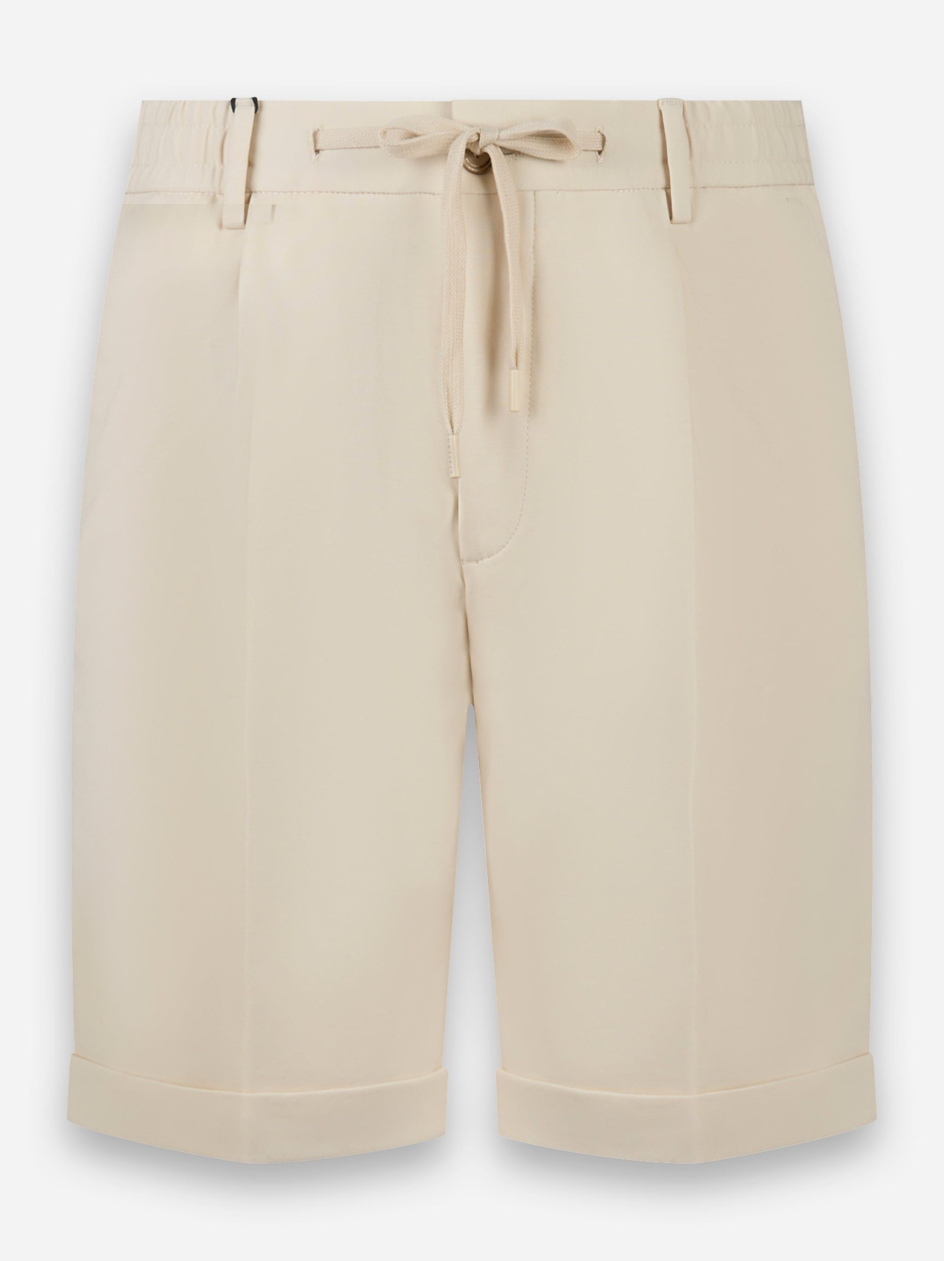 Shorts in jersey di cotone con elastico in vita Beige