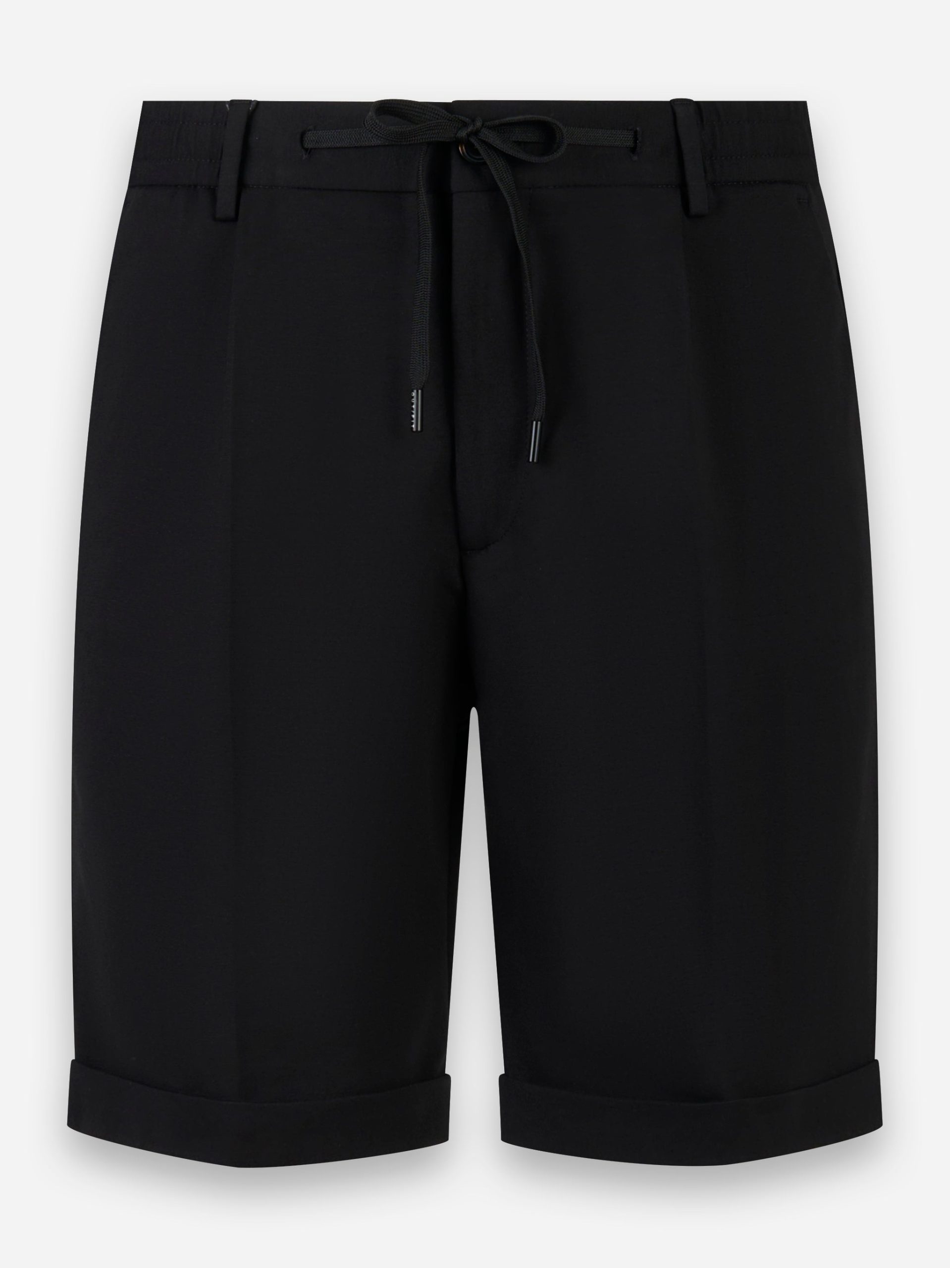 Shorts in jersey di cotone con elastico in vita Nero