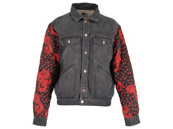 Manica trapuntata Isabel Marant in denim di cotone grigio