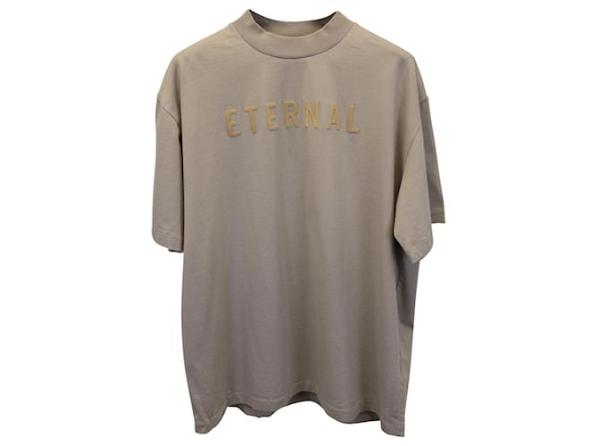 T-shirt a maniche corte girocollo Fear of God Eternal in cotone beige Marrone