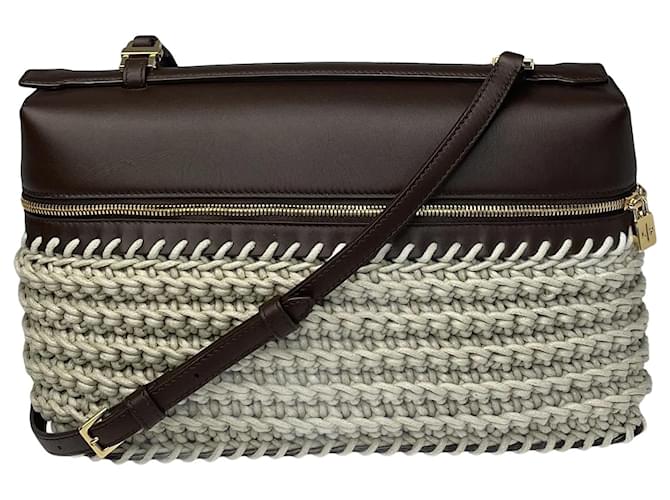 Loro Piana bordò/Off-White Tasca Extra L27 Borsa media Bianco