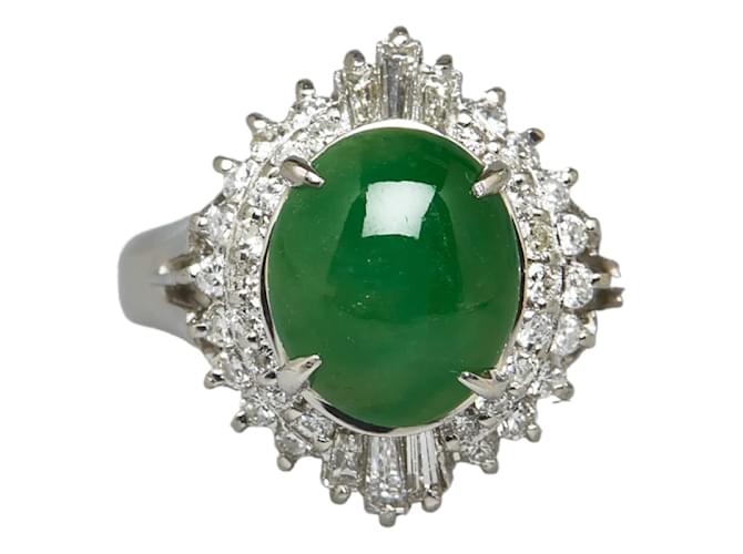 & Other Stories Anello in platino con diamanti e giada Argento