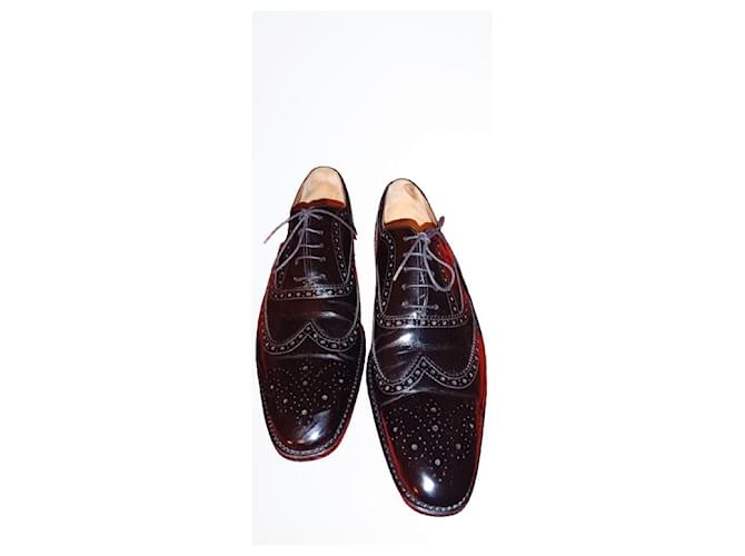 Paul Smith Derby con punta a fiore in pelle nera Nero