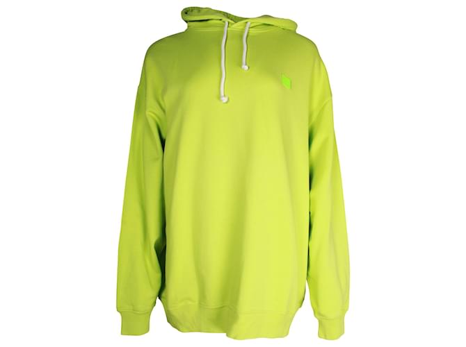 Felpa con cappuccio Farrin Face di Acne Studios in cotone verde lime