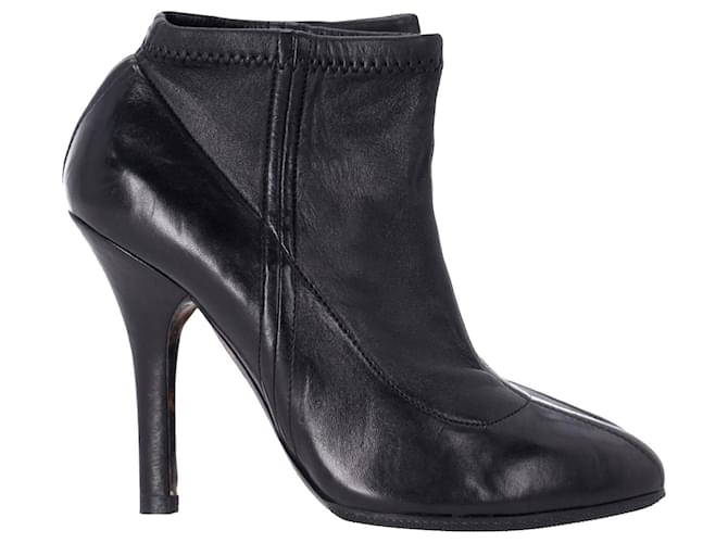 Stivaletti con tacco alto Dolce & Gabbana in pelle nera Nero