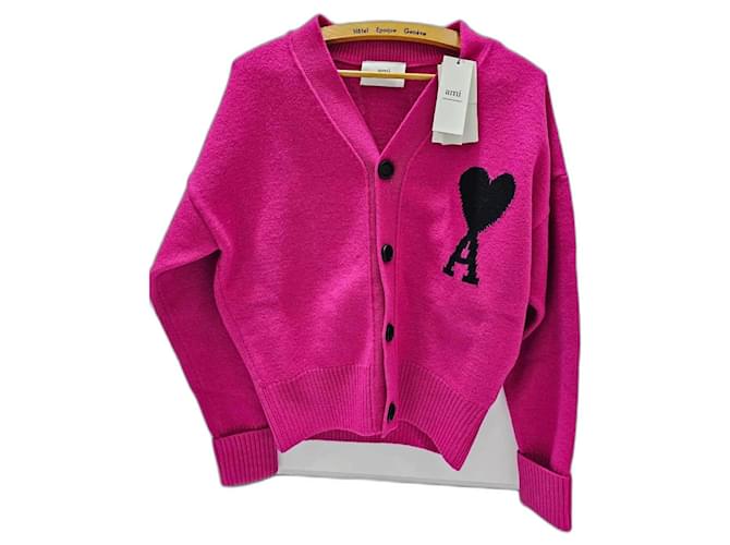 Ami Paris Cardigan rosa dell'amico