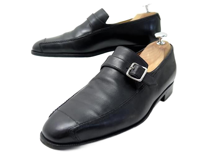 MOCASSINI CON FIBBIA BERLUTI SHOES 7 40 Mocassini in pelle nera Nero