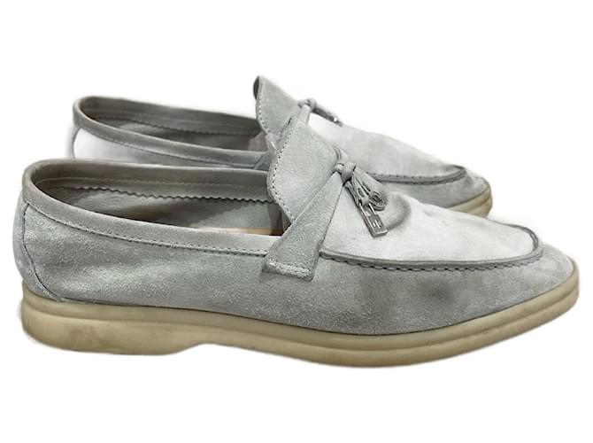 LORO PIANA Appartamenti T.Unione Europea 38.5 scamosciato Blu