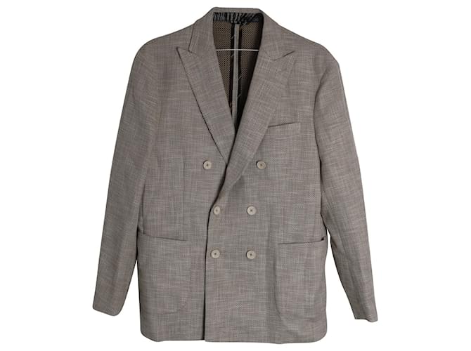Blazer Etro con petto foderato testurizzato in cotone Marrone