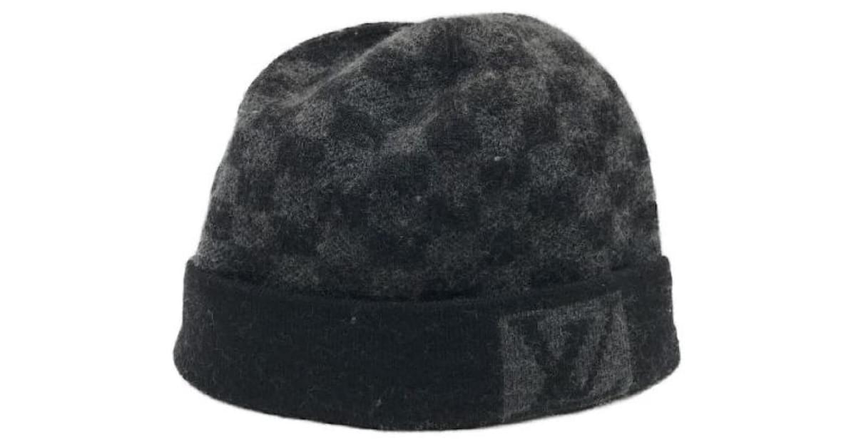 ***LOUIS VUITTON (Louis Vuitton) Cappello in maglia Bonnet Petit Damier Nero