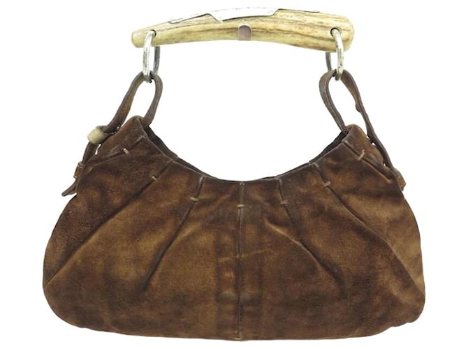 BORSA VINTAGE YVES SAINT LAURENT MINI HOBO MOMBASA BORSA CRETE DE CERF Marrone