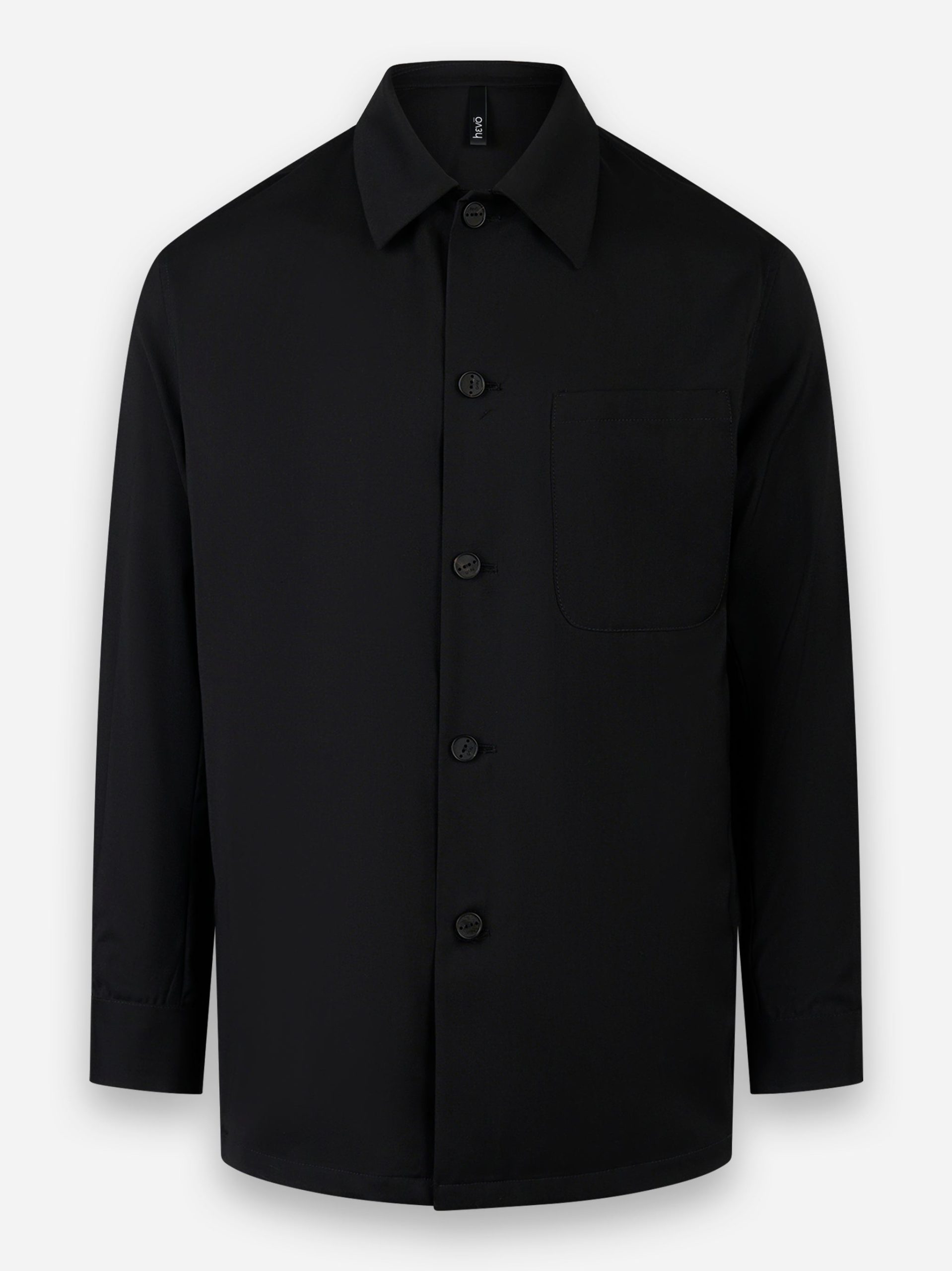 Giacca camicia in fresco lana Nero