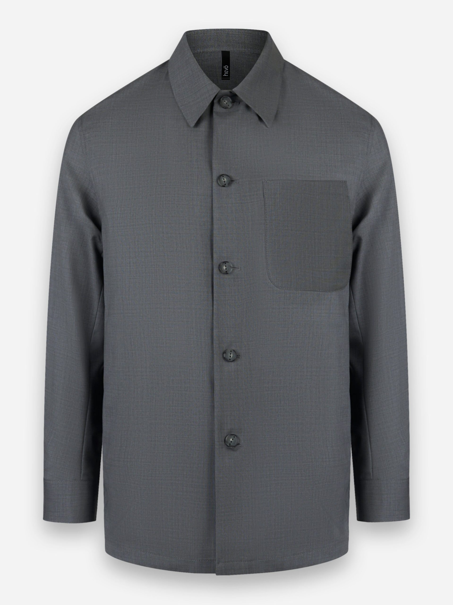 Giacca camicia in fresco lana Grigio