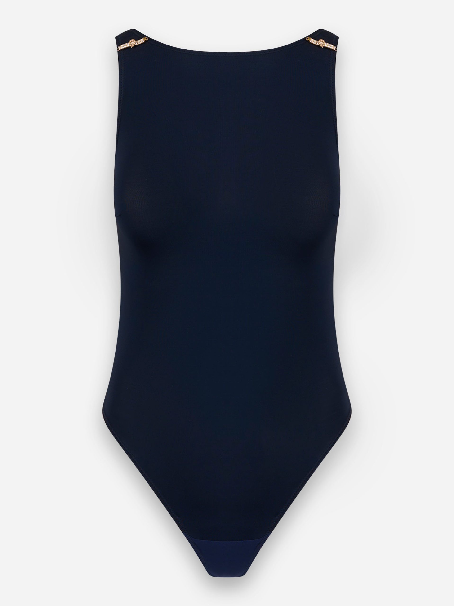 Body in jersey con dettagli gioiello Blu