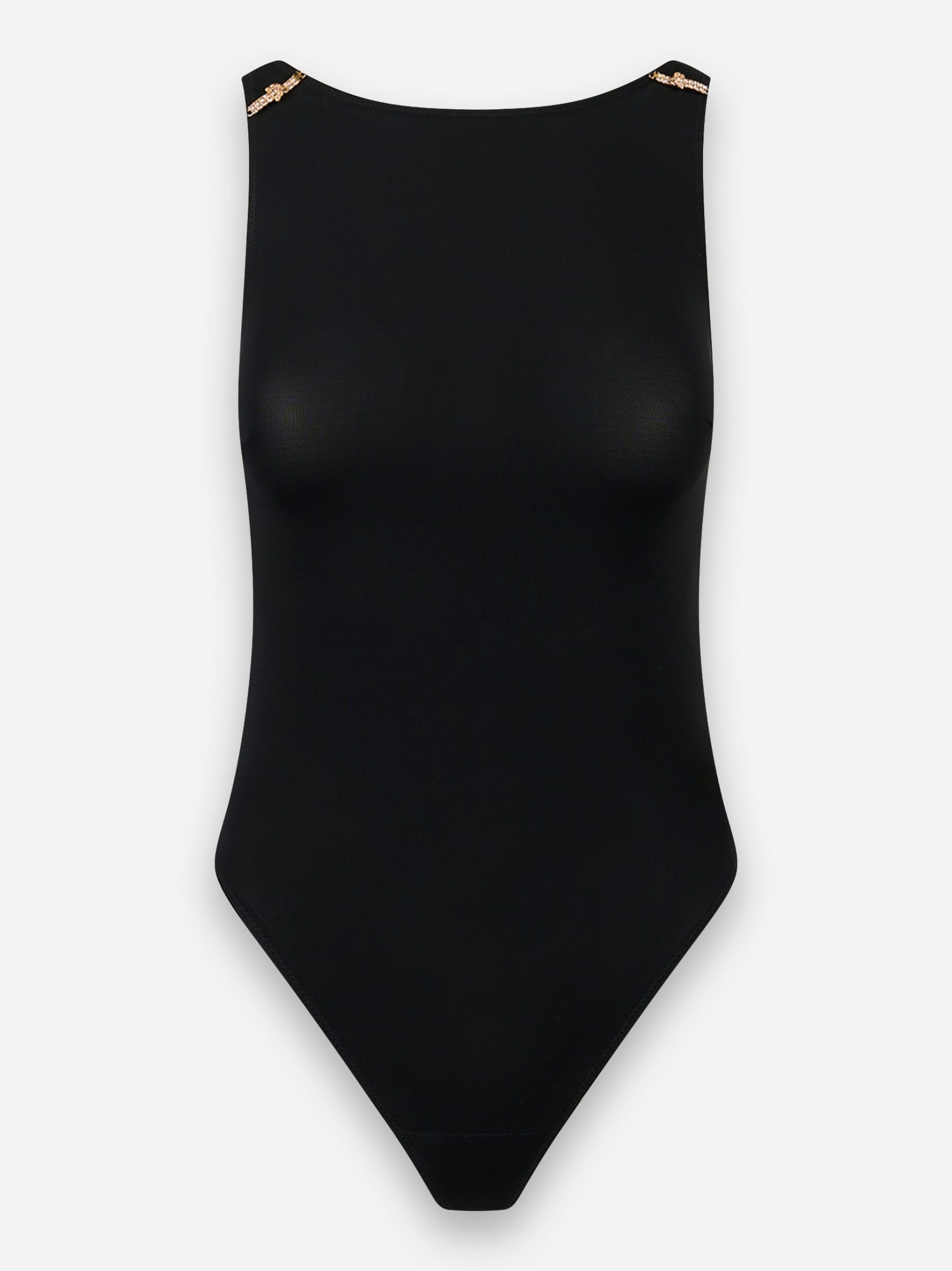 Body in jersey con dettagli gioiello Nero